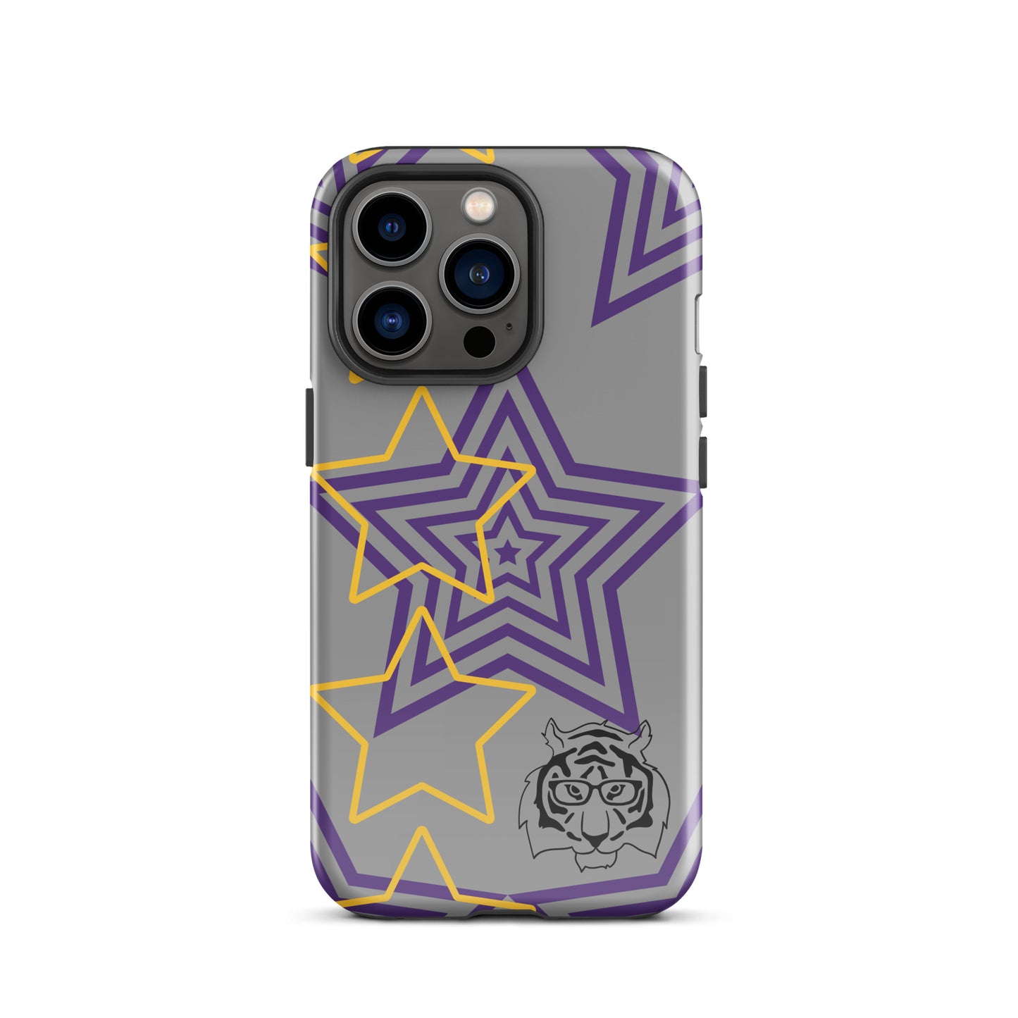 Purple and Gold Star tough iPhone case