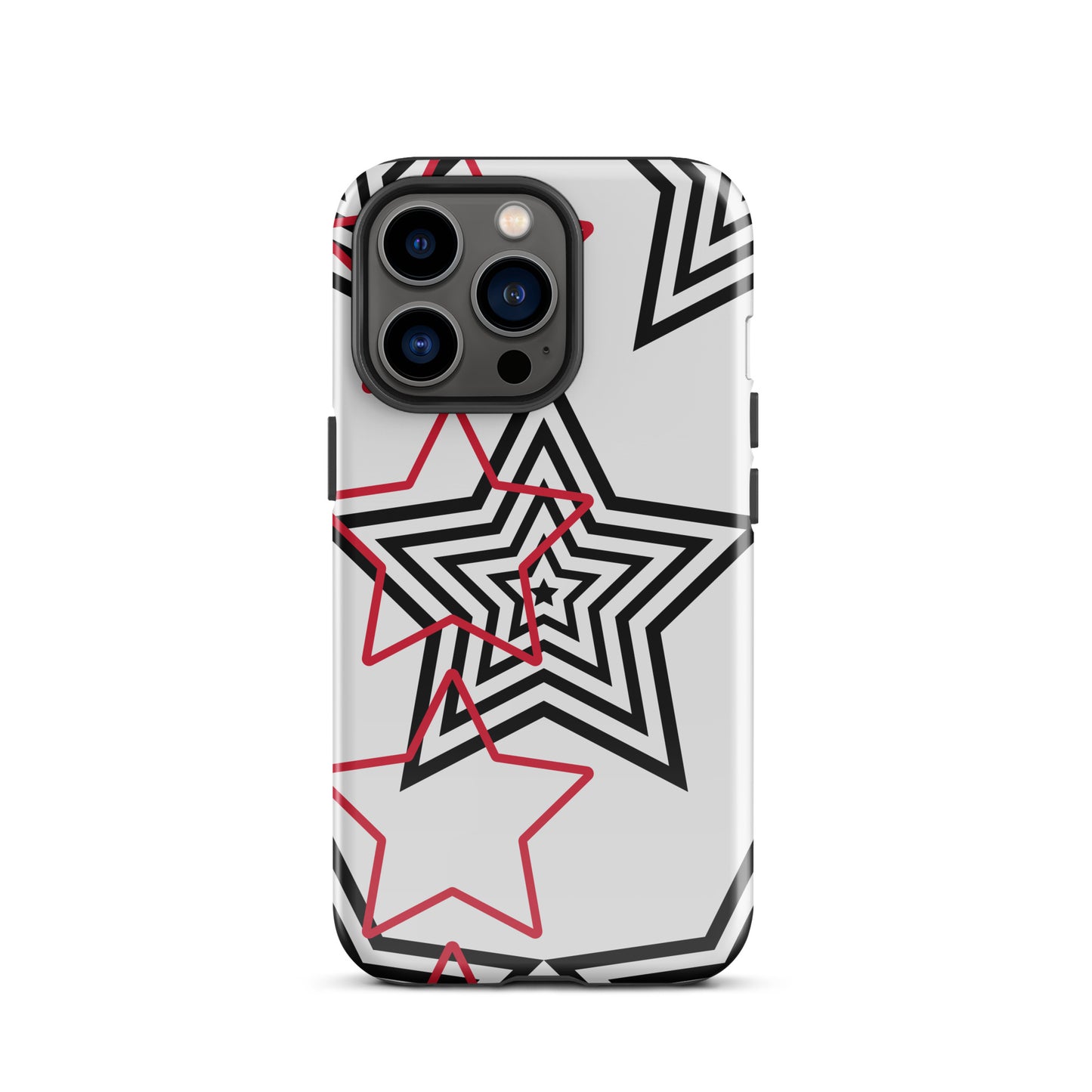 Black and Red stars tough iPhone case