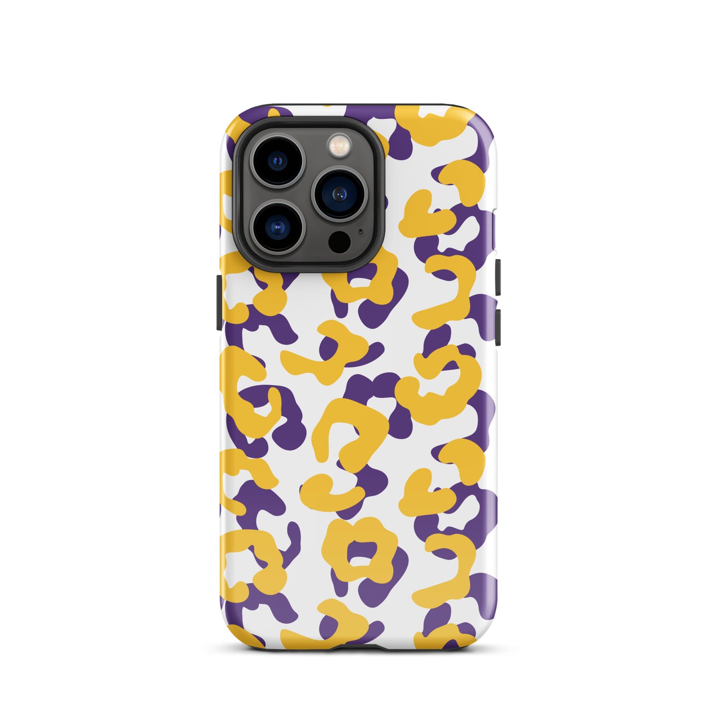 Purple and Gold leopard tough iPhone case