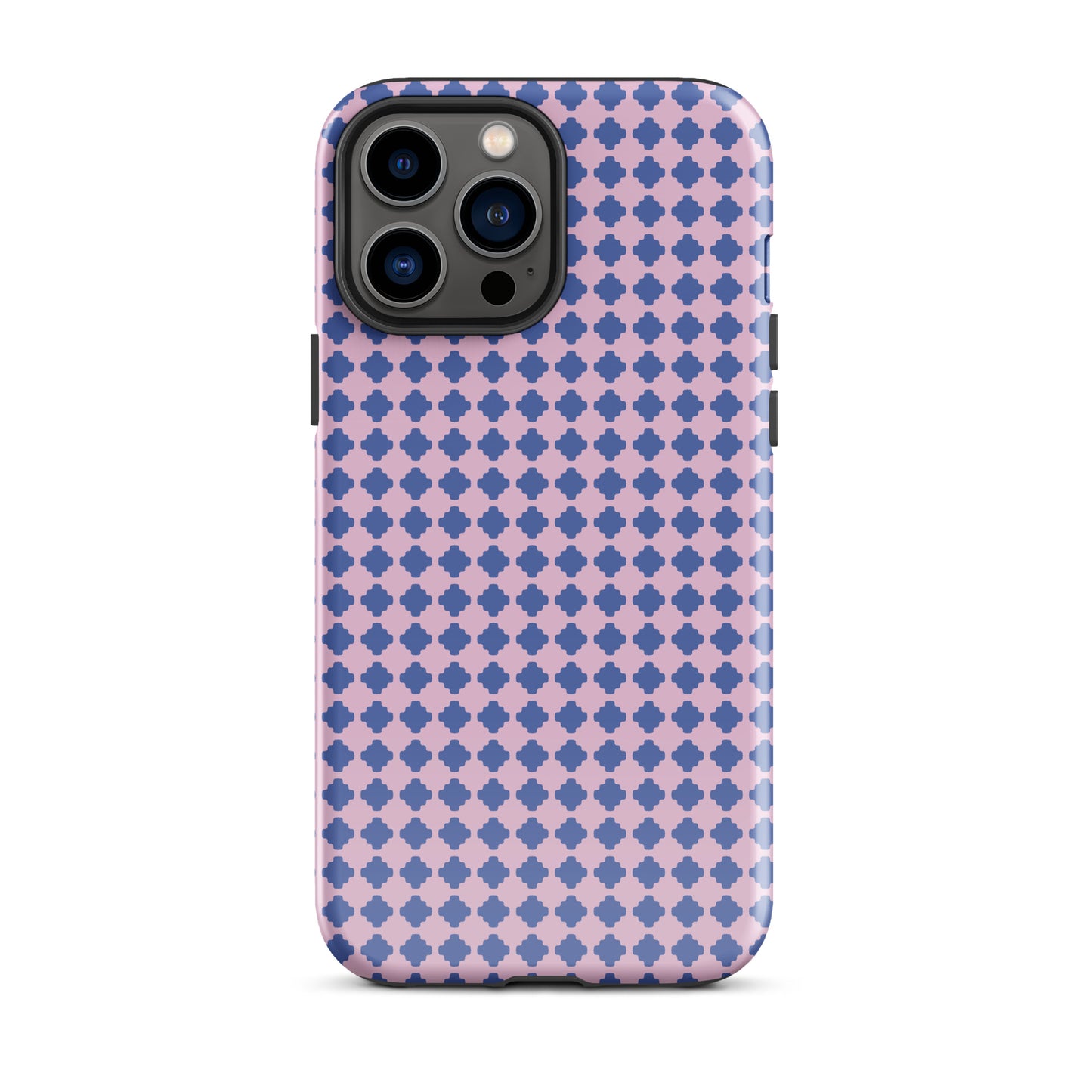 Purple and Pink Houndstooth iPhone case