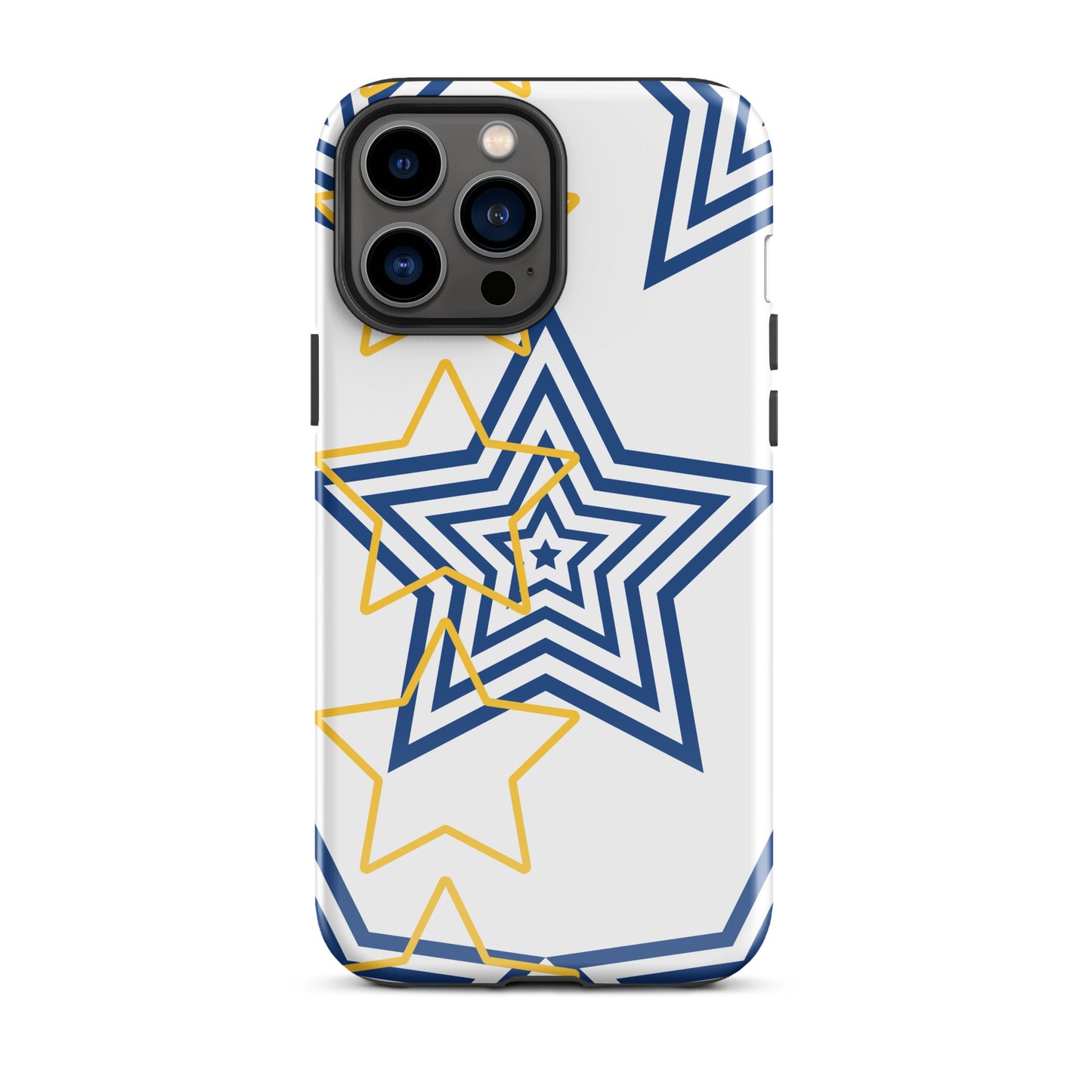 Royal blue and Gold stars tough iPhone case