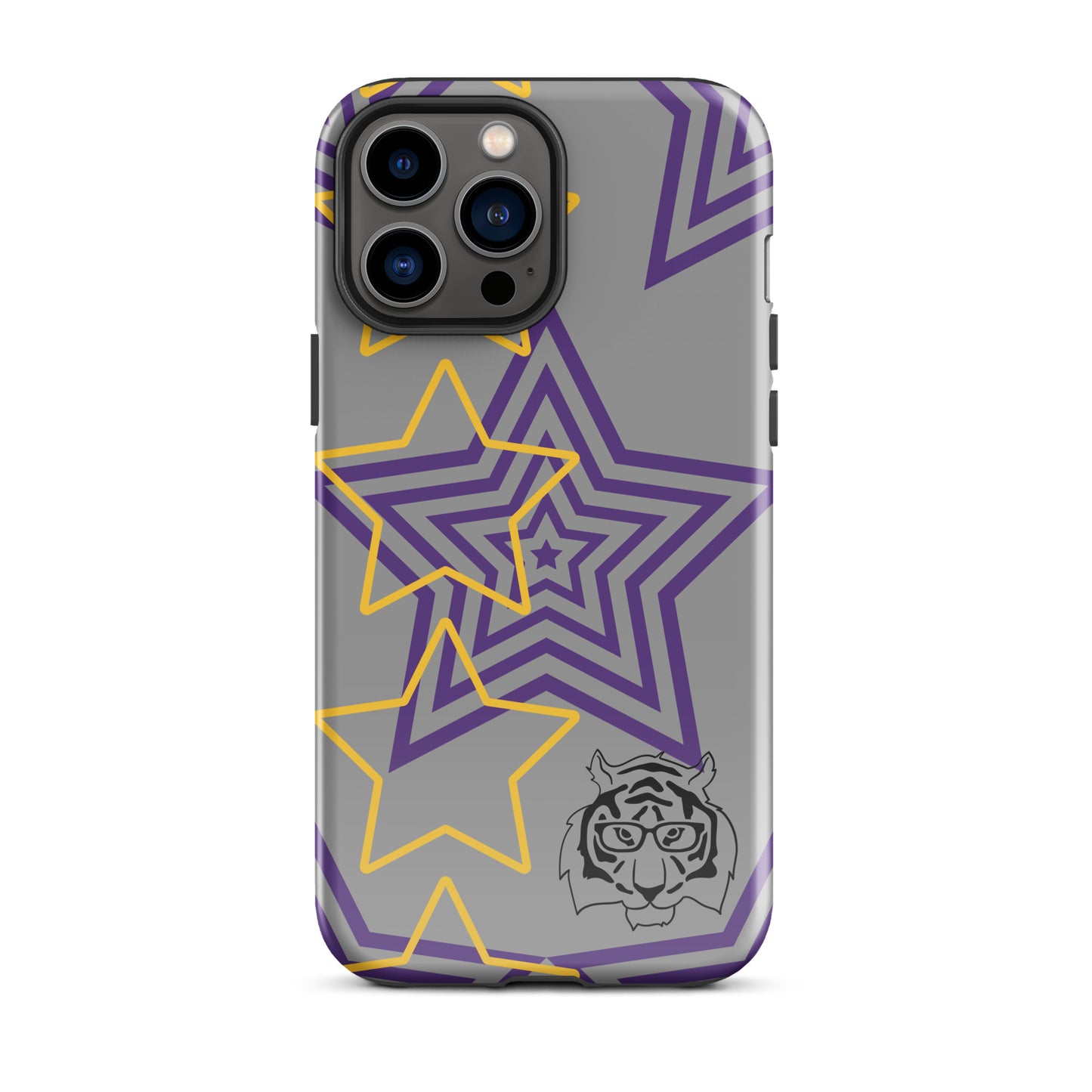 Purple and Gold Star tough iPhone case