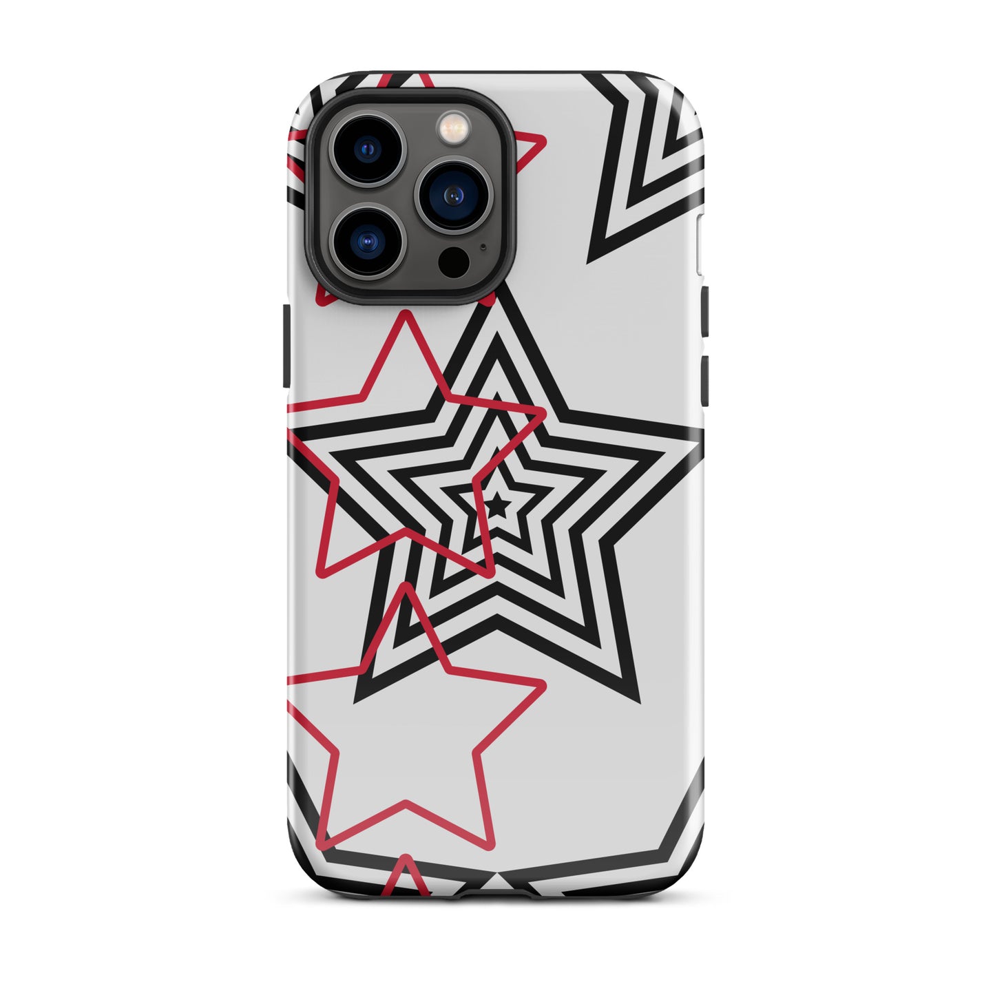 Black and Red stars tough iPhone case