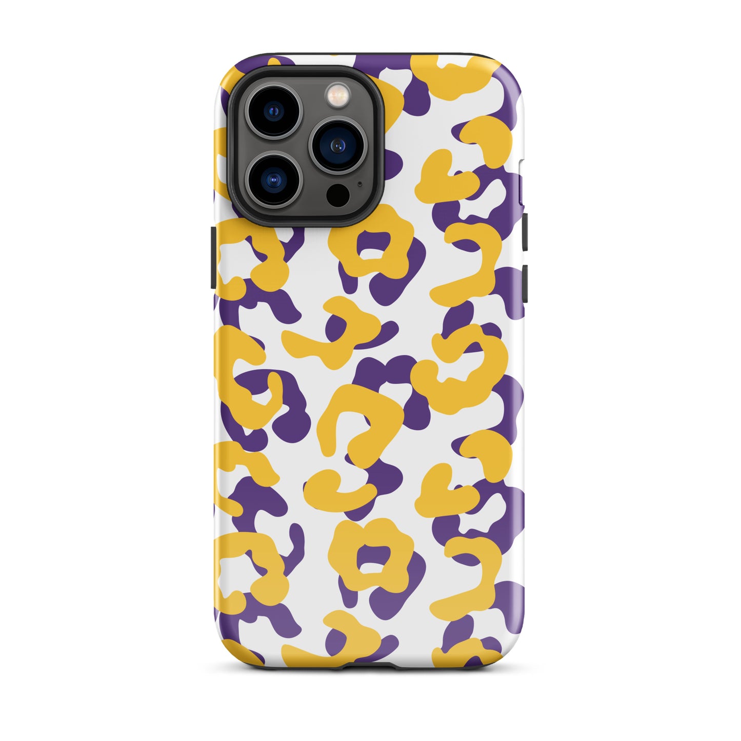 Purple and Gold leopard tough iPhone case