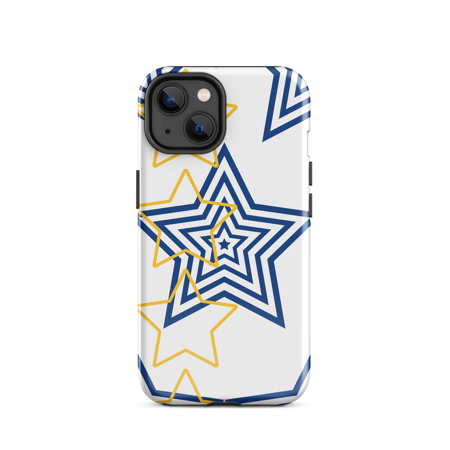 Royal blue and Gold stars tough iPhone case