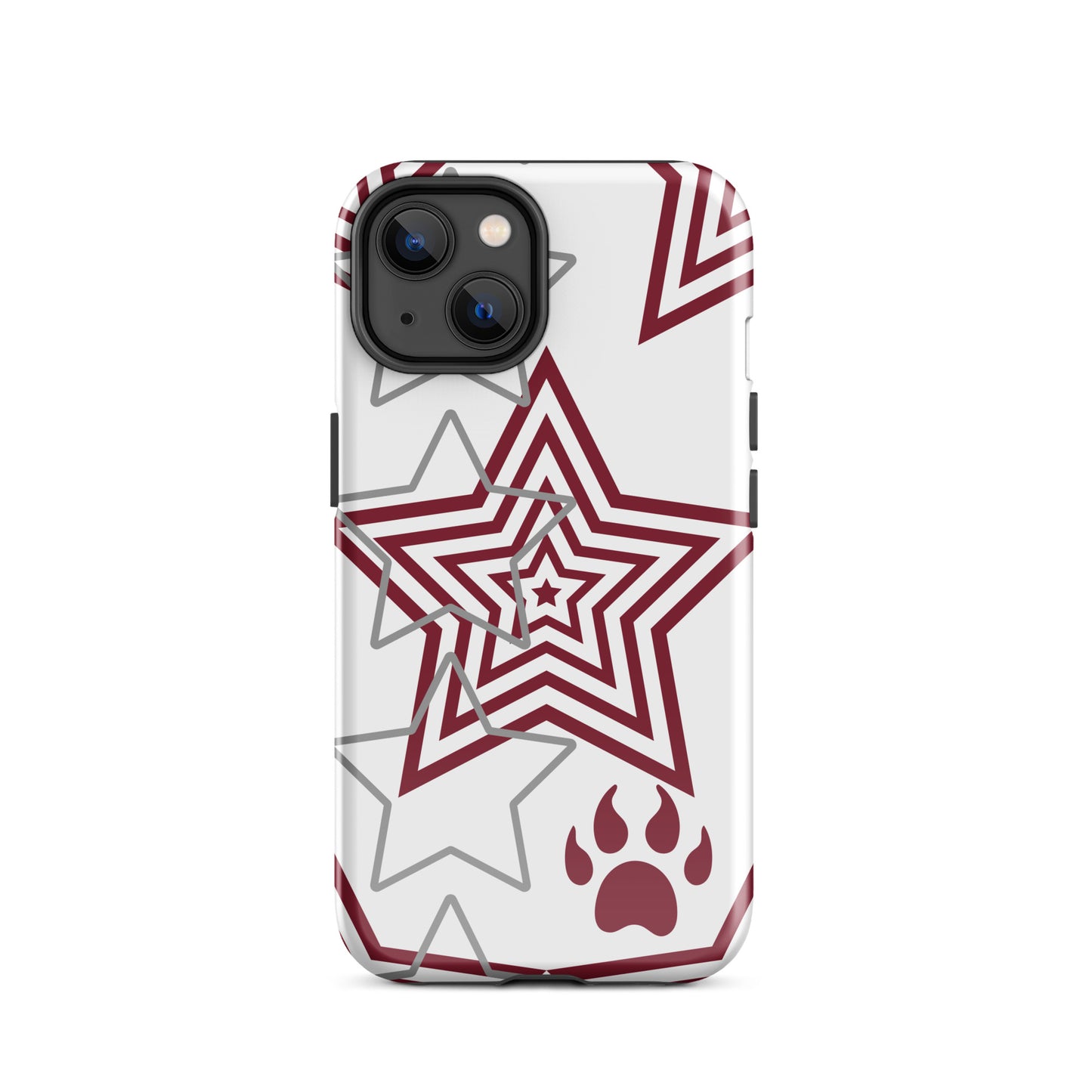 Maroon and Grey stars tough iPhone case