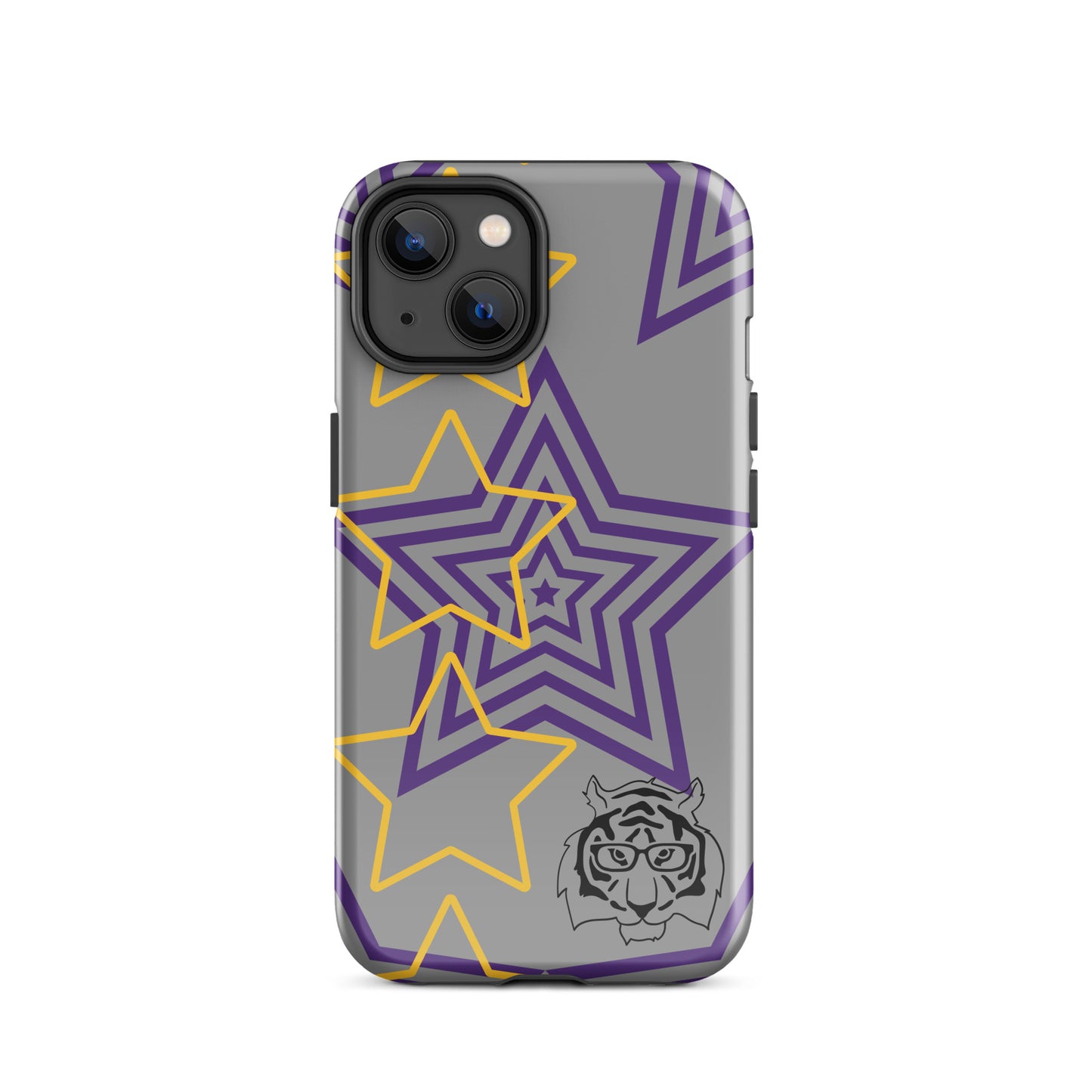 Purple and Gold Star tough iPhone case