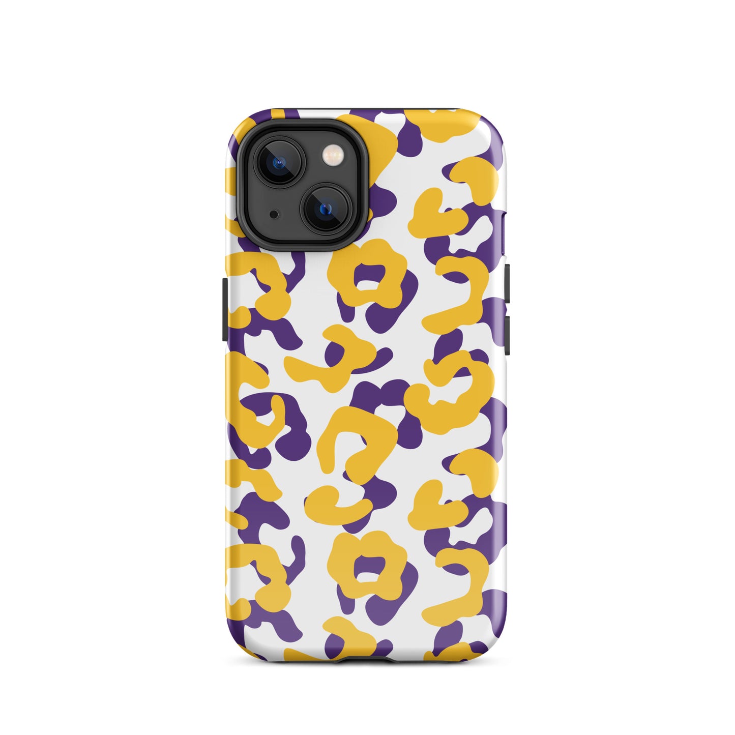 Purple and Gold leopard tough iPhone case