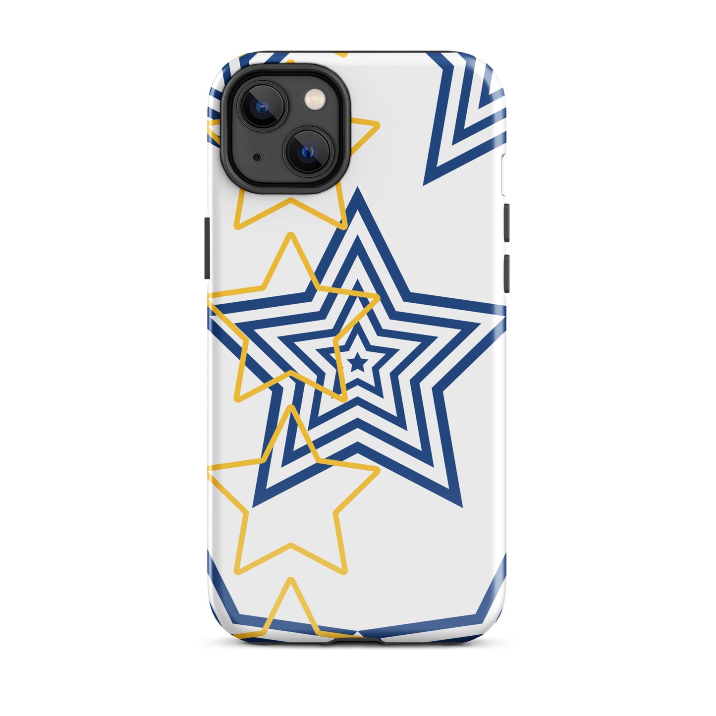 Royal blue and Gold stars tough iPhone case