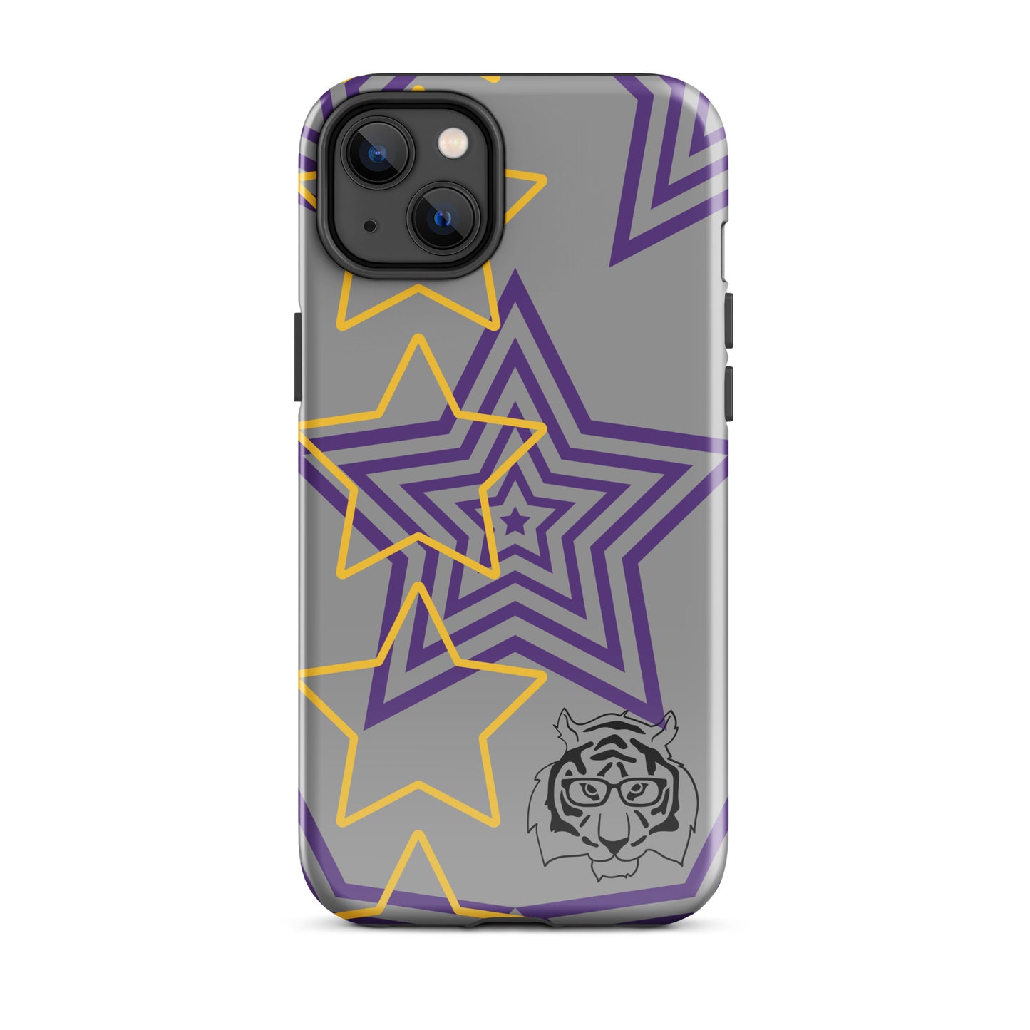 Purple and Gold Star tough iPhone case