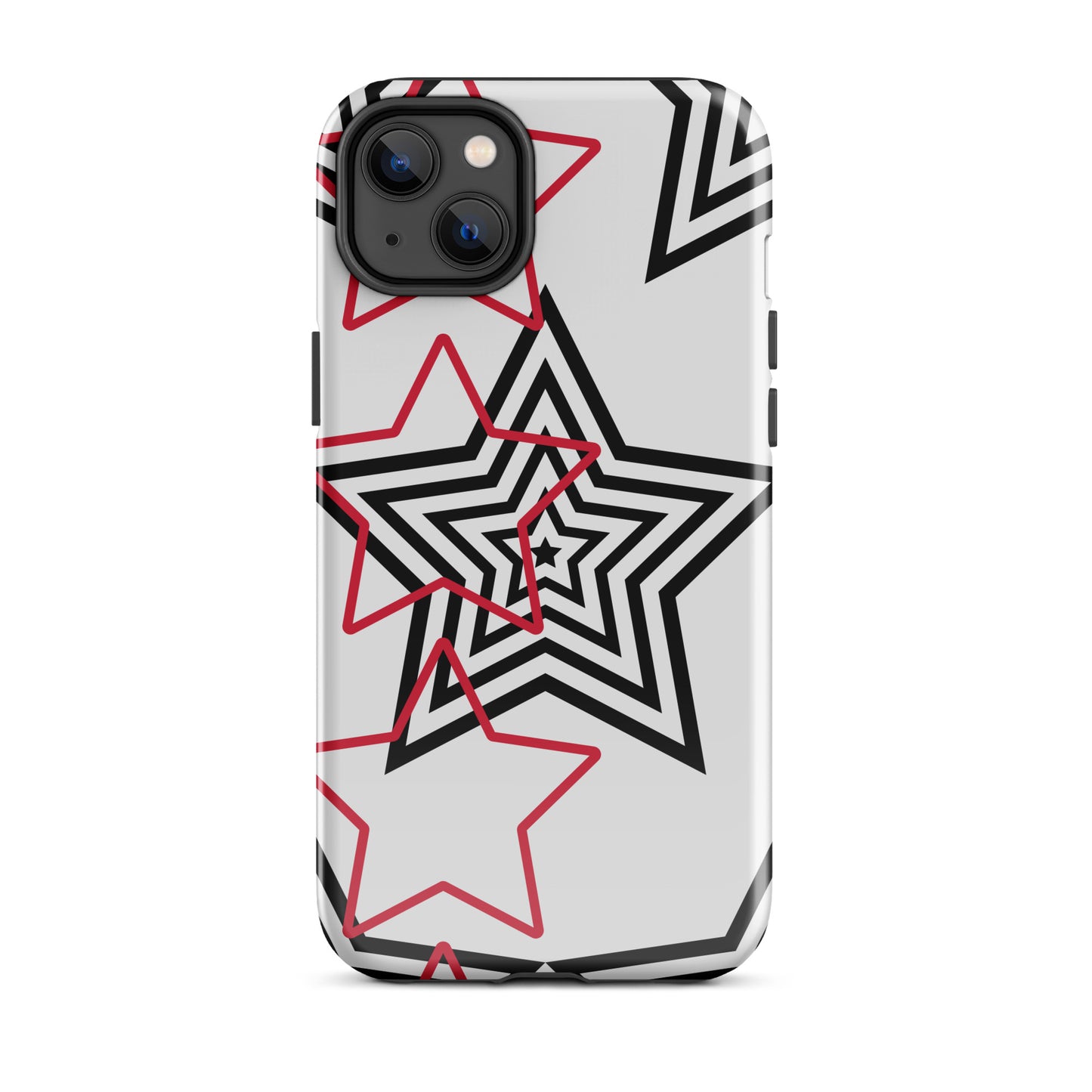 Black and Red stars tough iPhone case