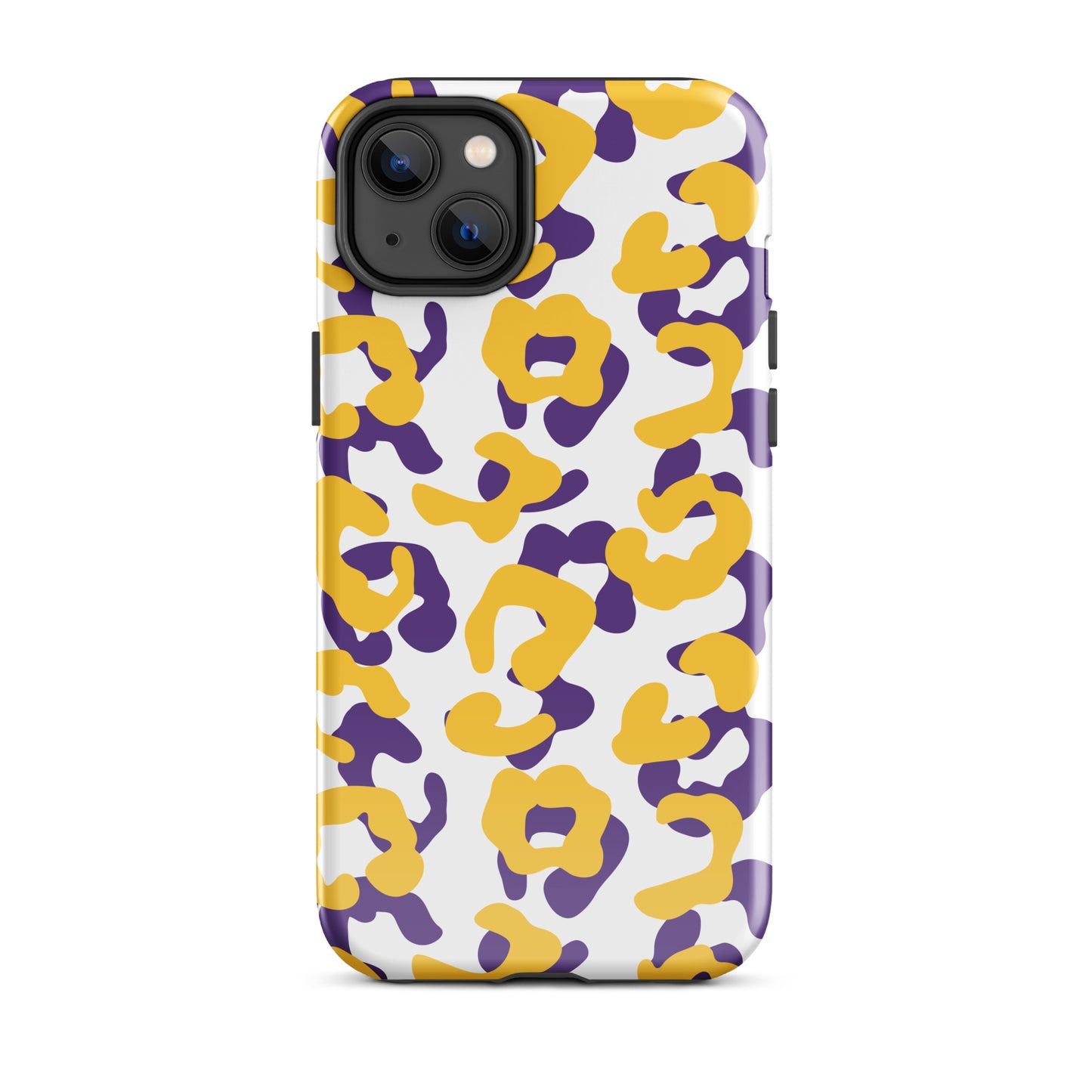 Purple and Gold leopard tough iPhone case