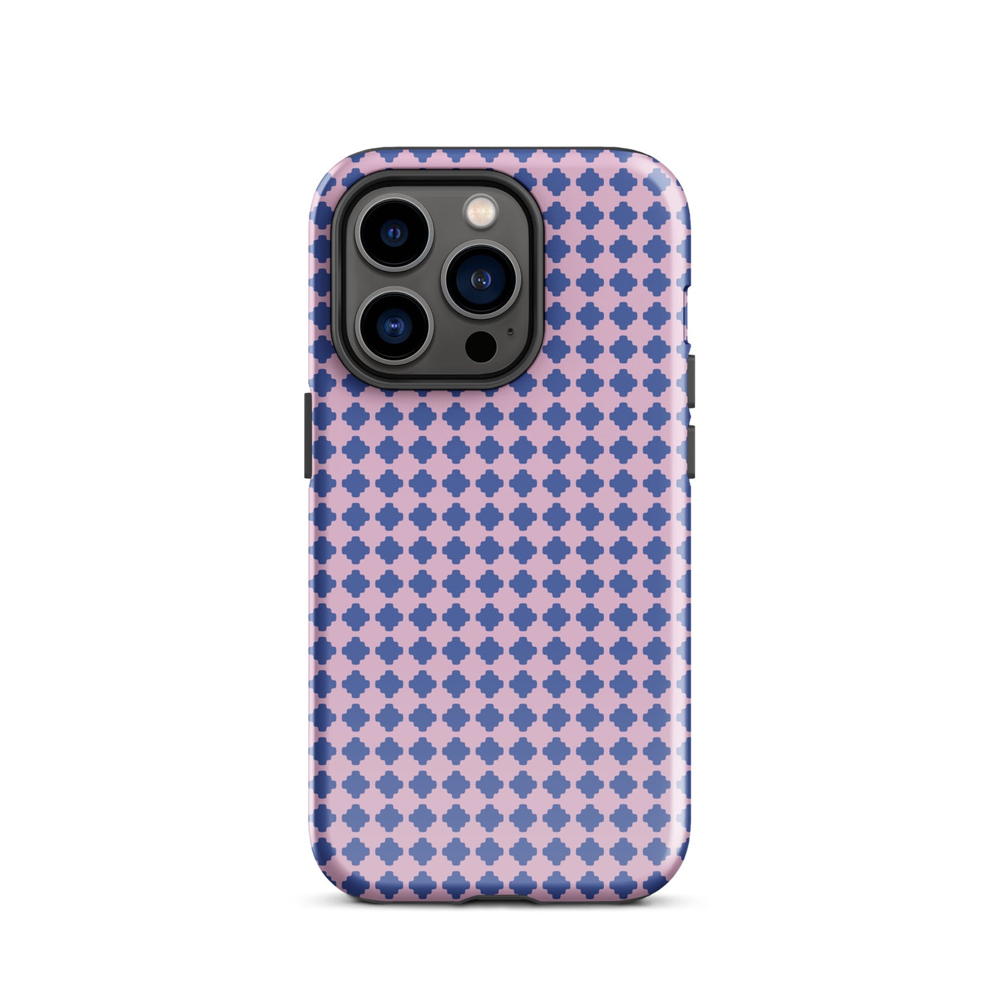 Purple and Pink Houndstooth iPhone case