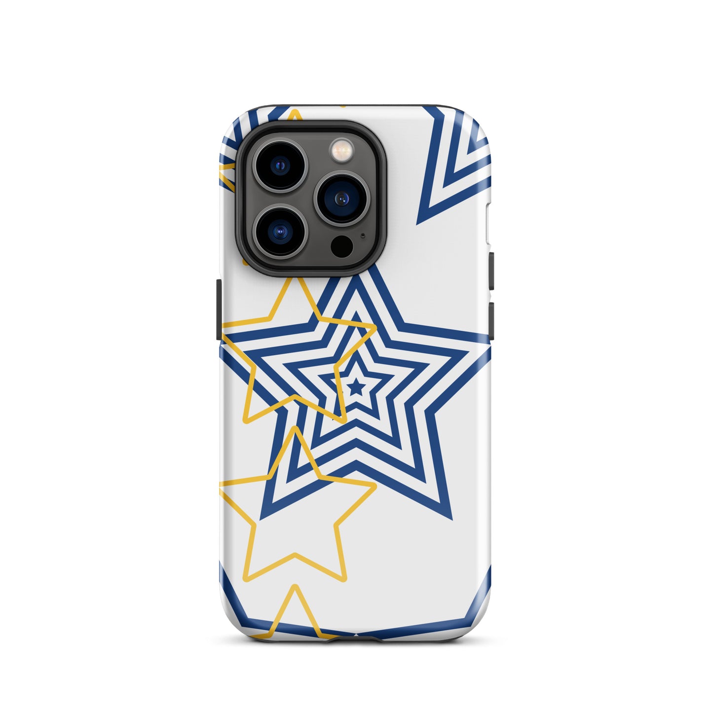 Royal blue and Gold stars tough iPhone case