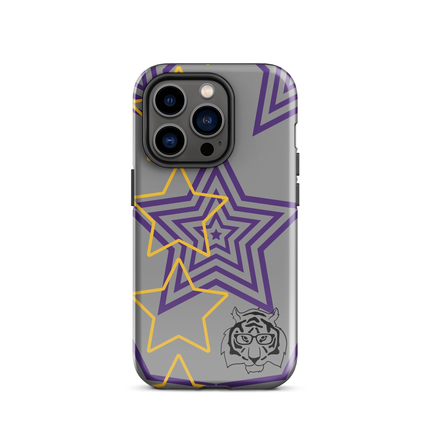 Purple and Gold Star tough iPhone case