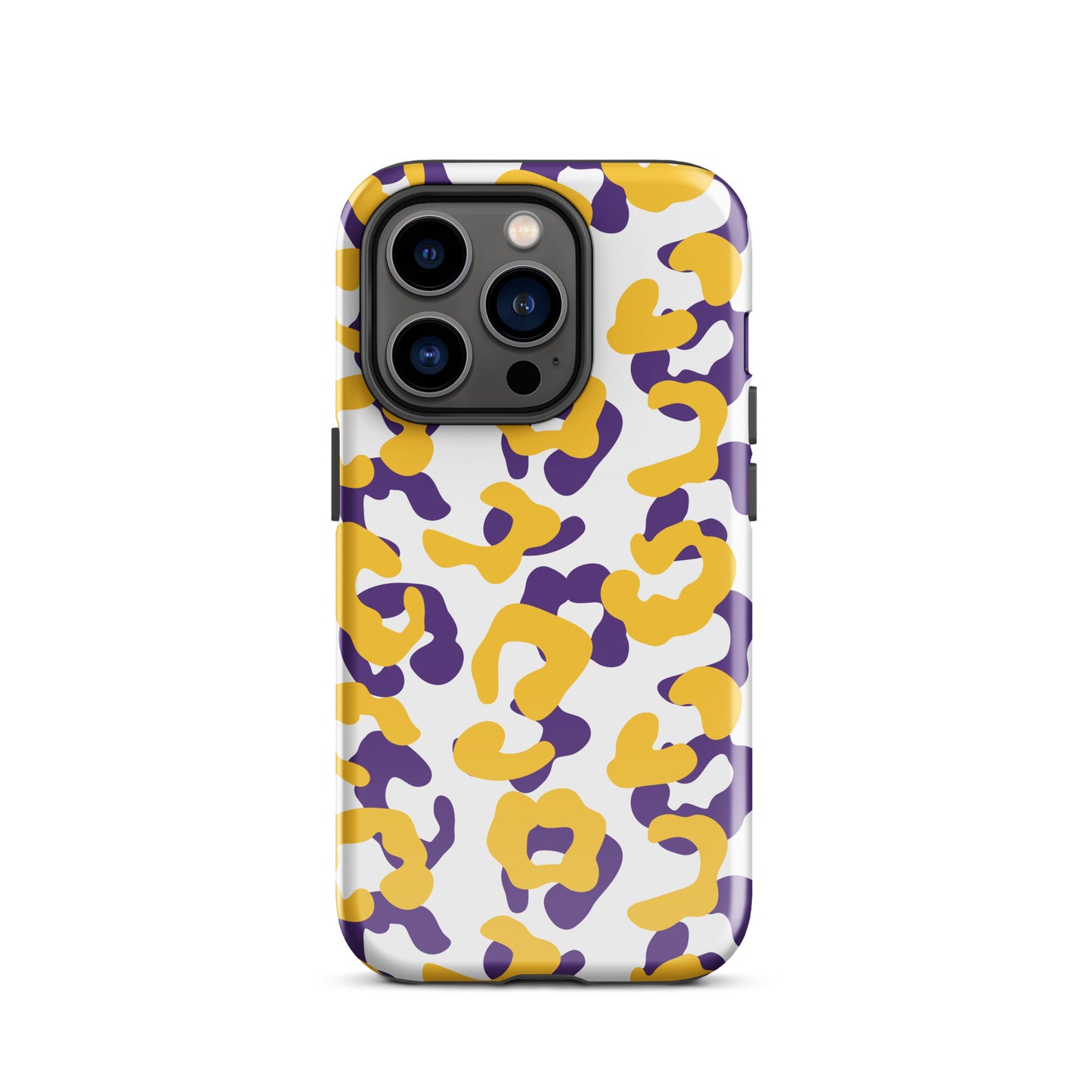 Purple and Gold leopard tough iPhone case