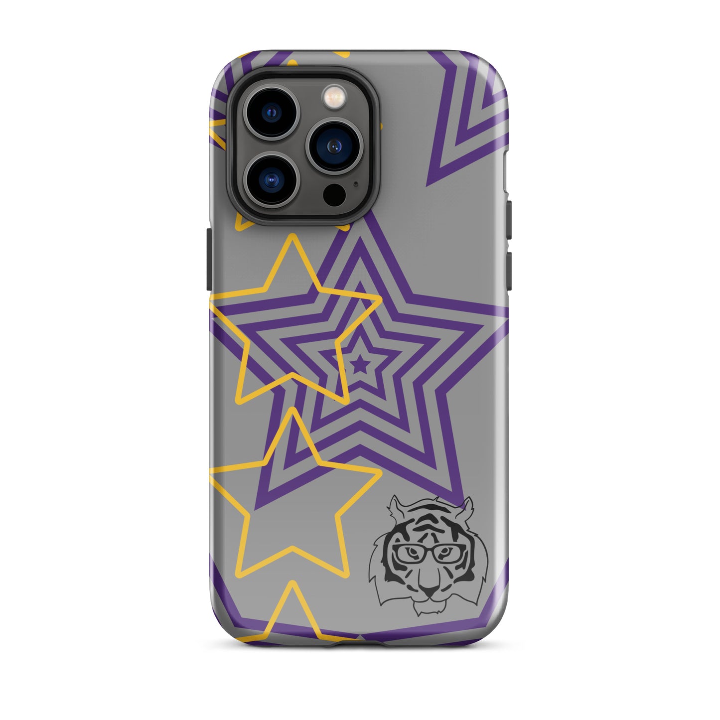 Purple and Gold Star tough iPhone case