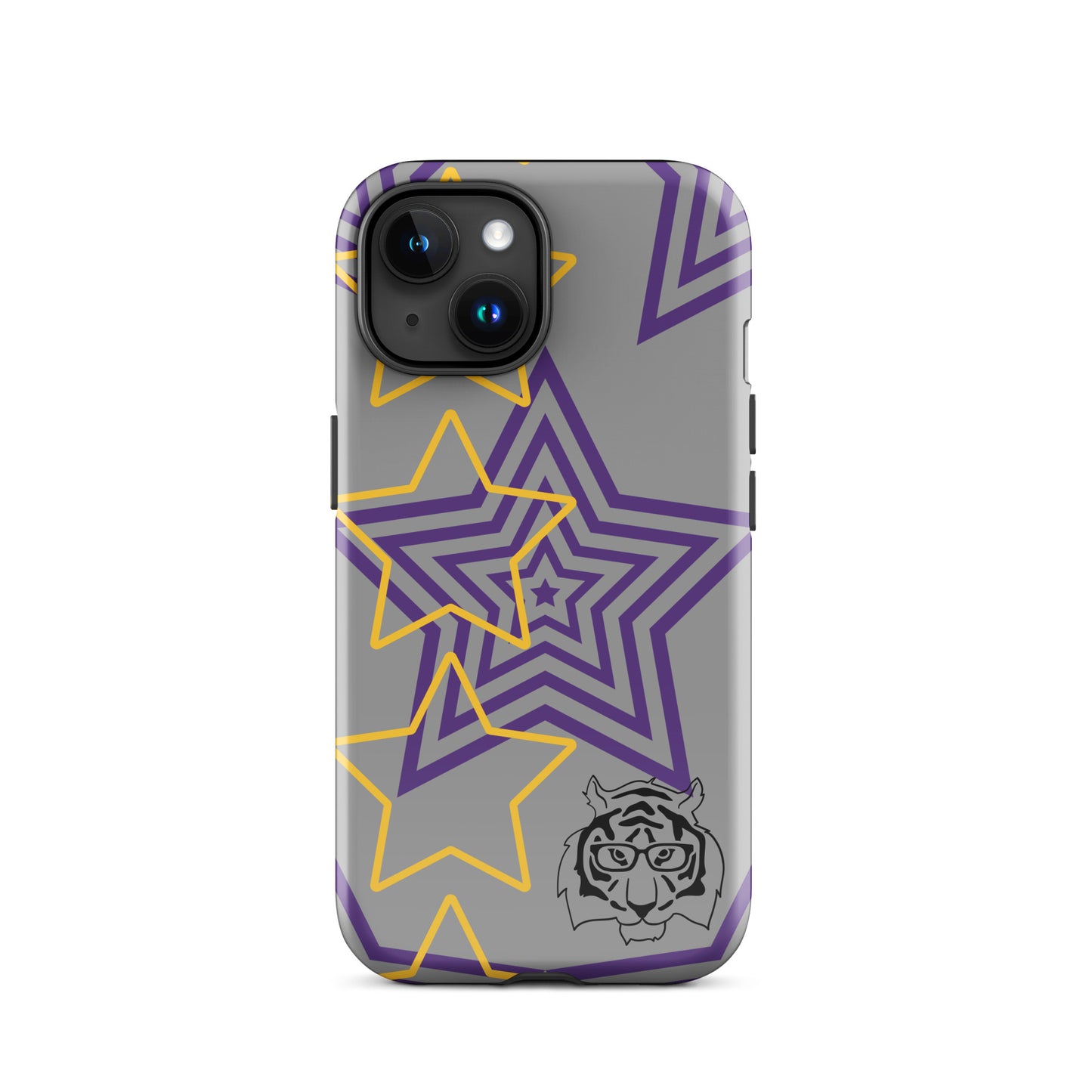 Purple and Gold Star tough iPhone case