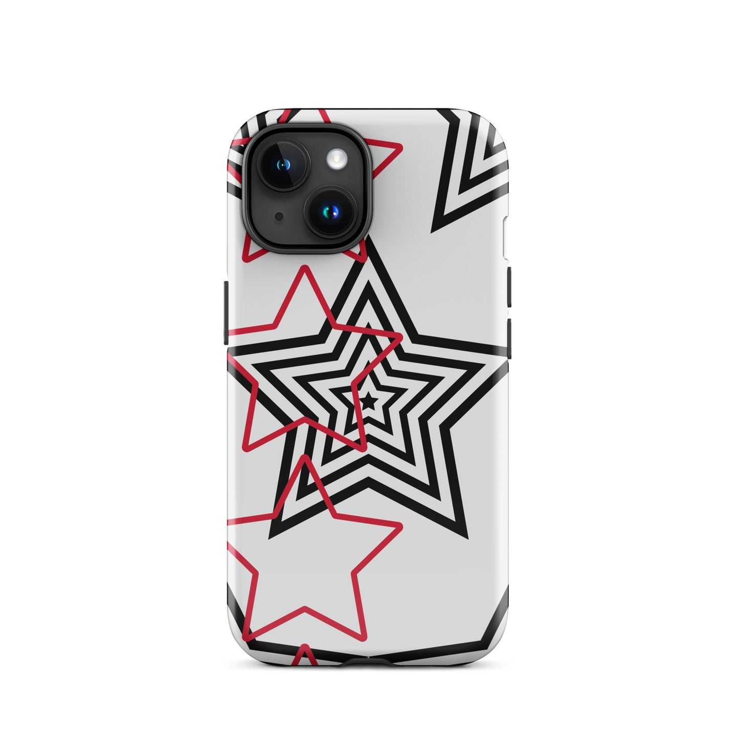 Black and Red stars tough iPhone case