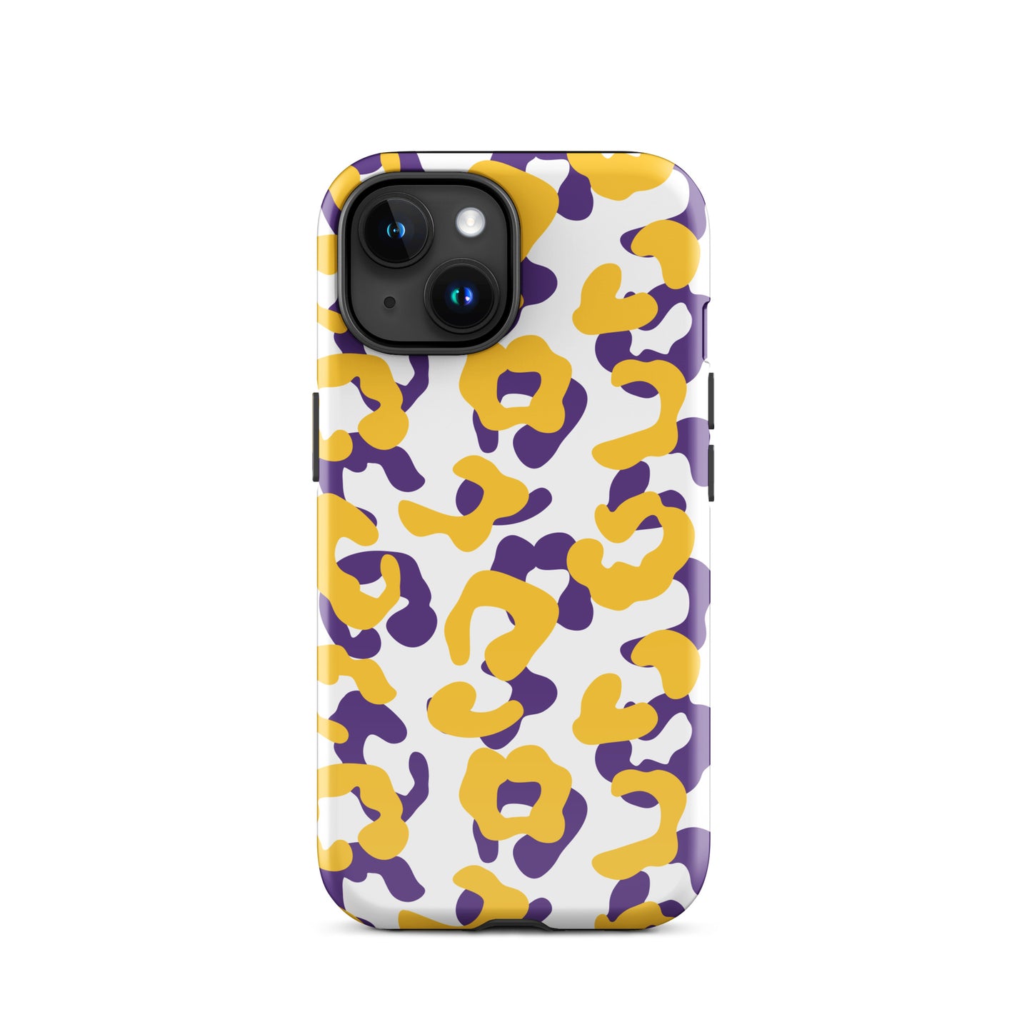 Purple and Gold leopard tough iPhone case