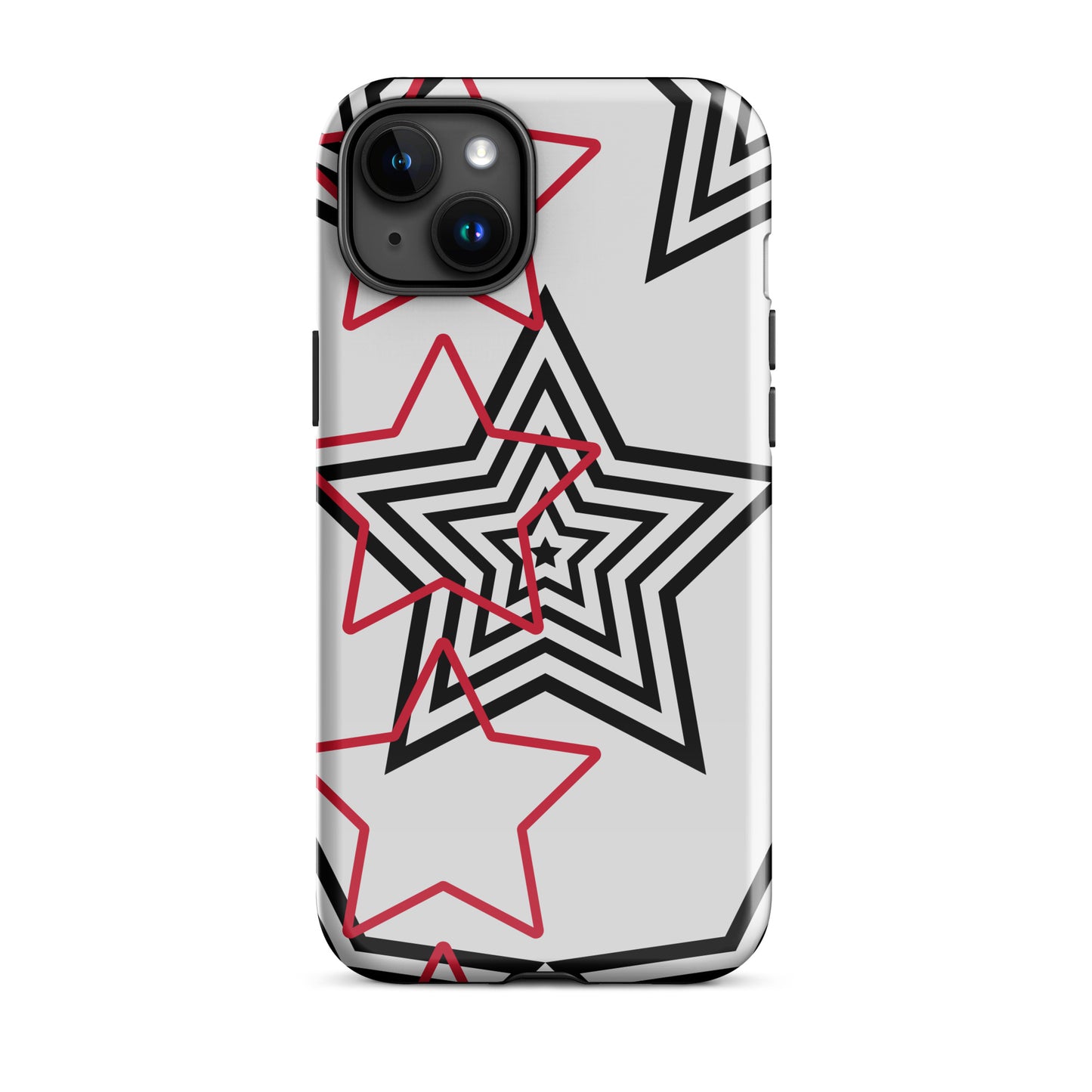 Black and Red stars tough iPhone case