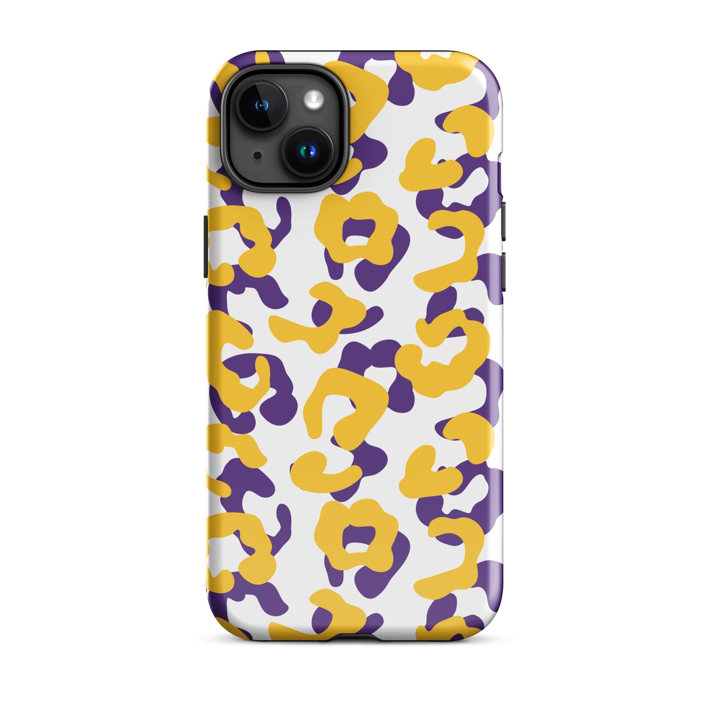 Purple and Gold leopard tough iPhone case