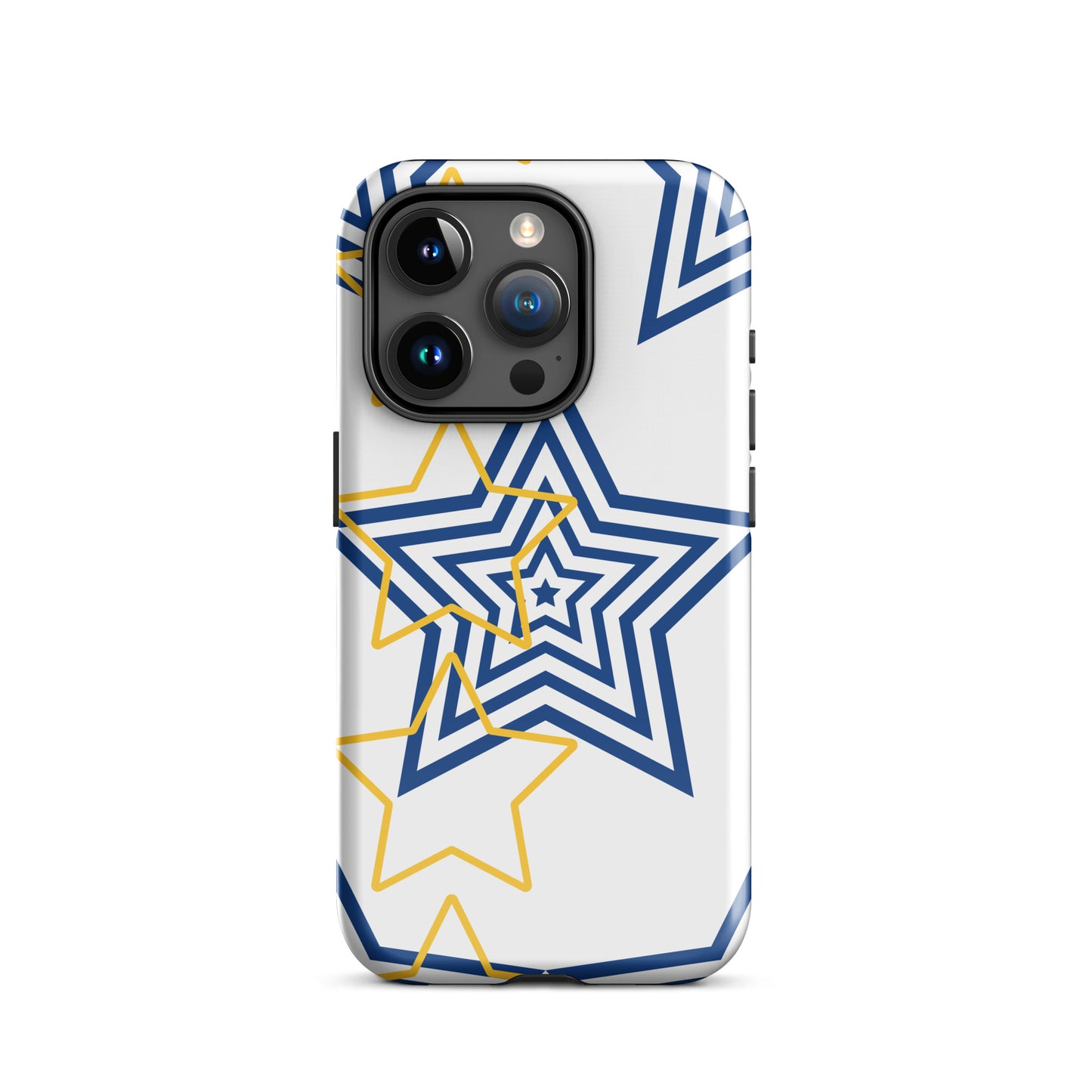 Royal blue and Gold stars tough iPhone case