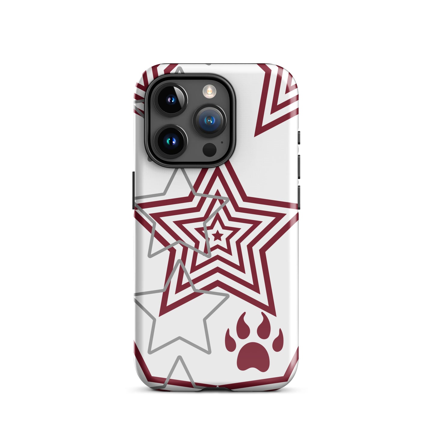 Maroon and Grey stars tough iPhone case