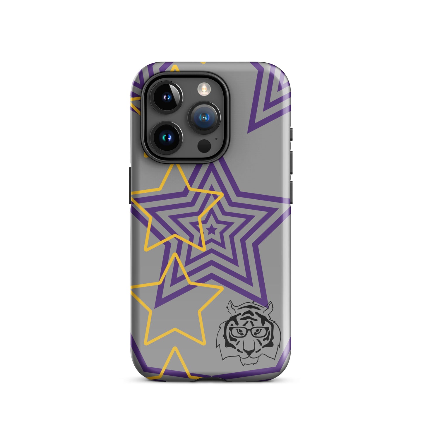 Purple and Gold Star tough iPhone case