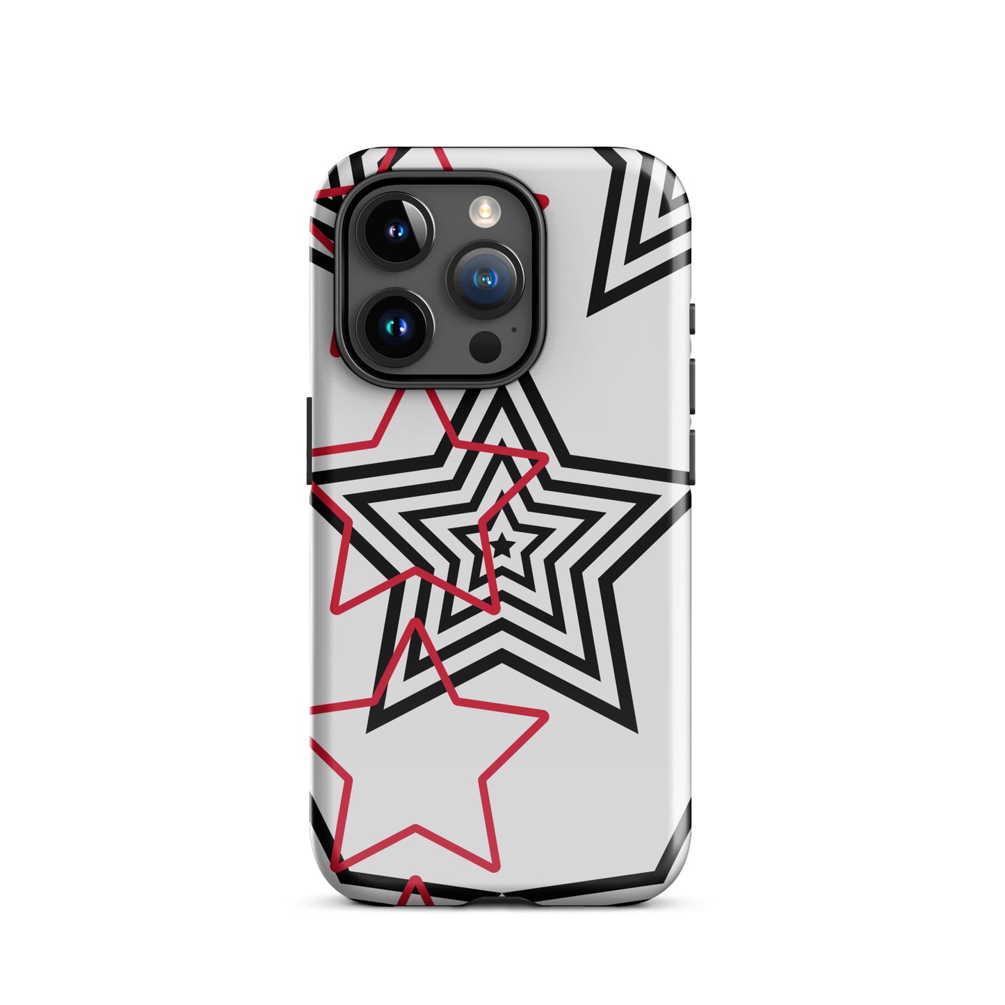 Black and Red stars tough iPhone case