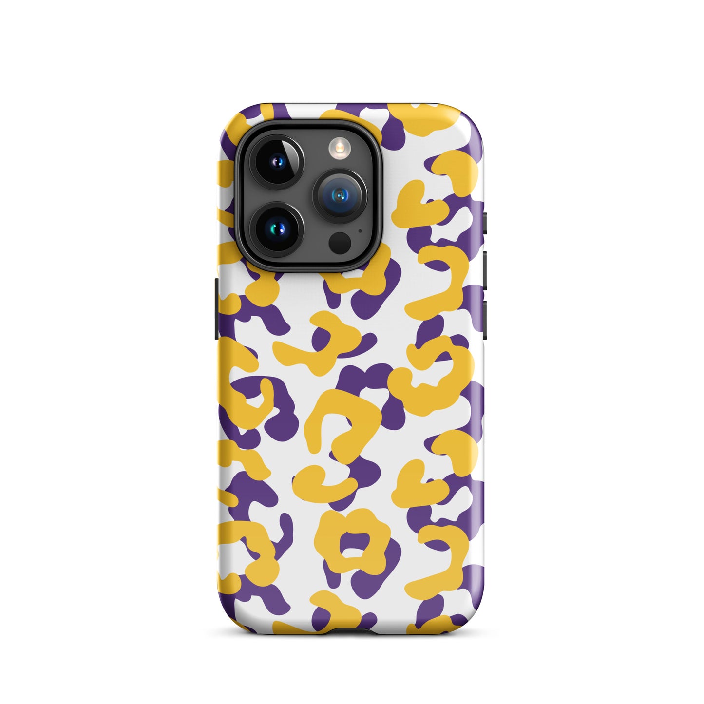 Purple and Gold leopard tough iPhone case