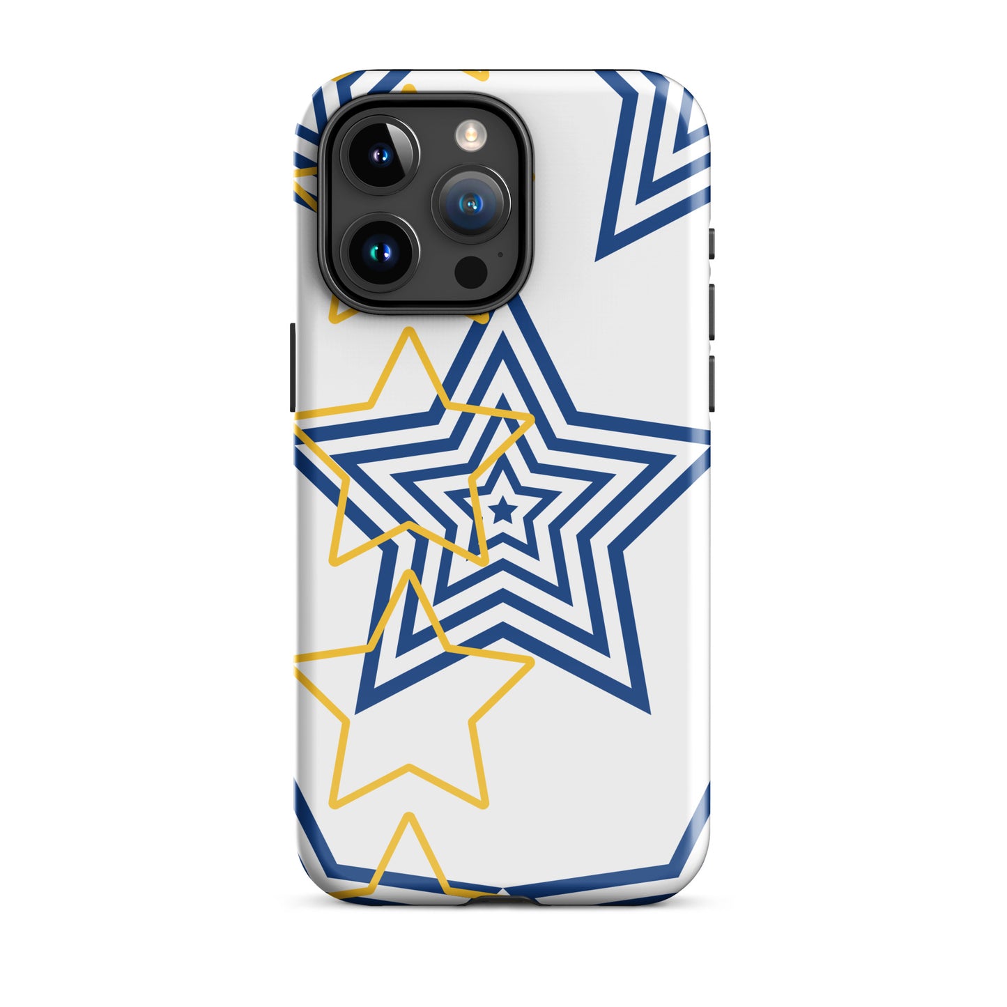 Royal blue and Gold stars tough iPhone case