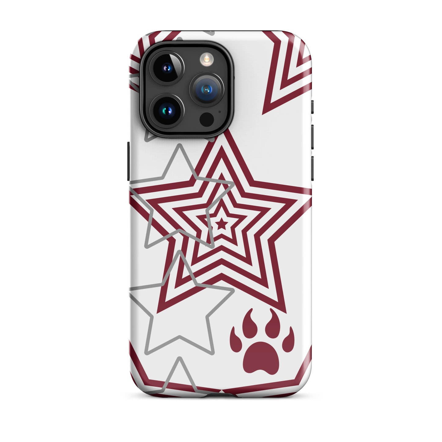 Maroon and Grey stars tough iPhone case