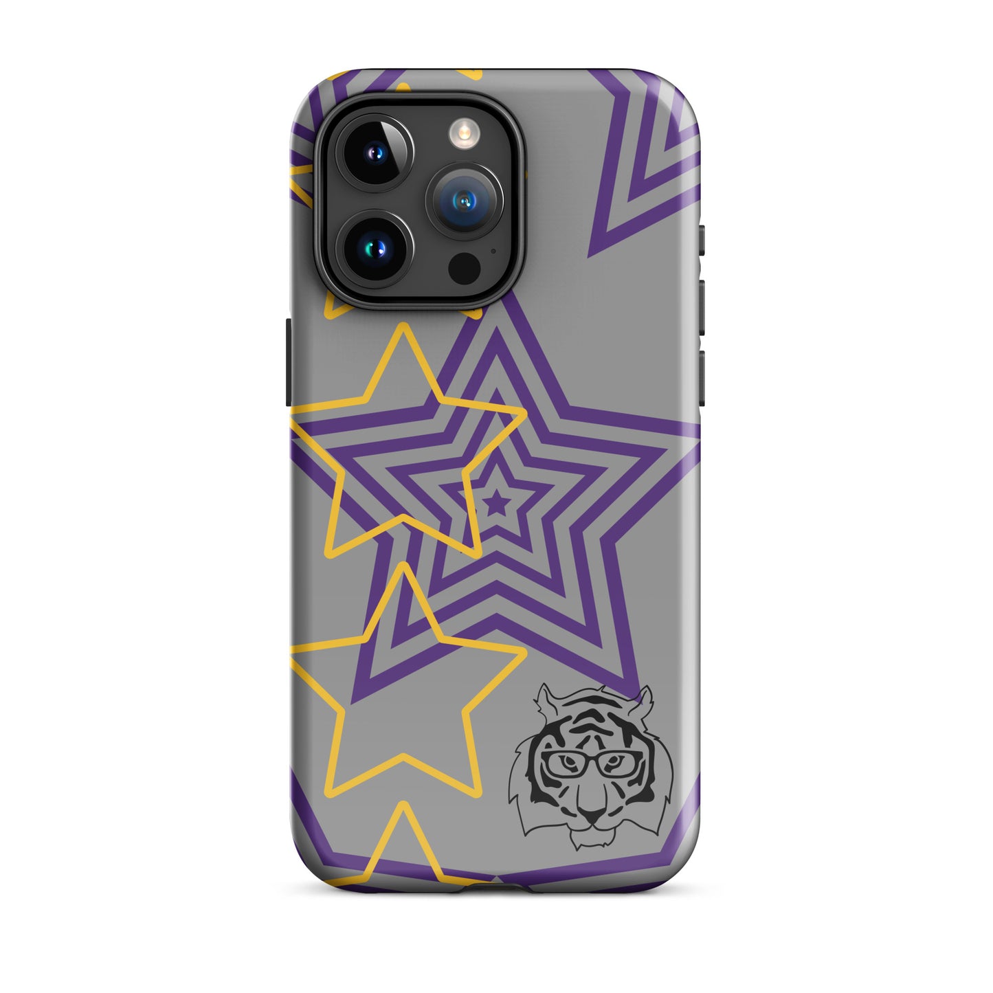 Purple and Gold Star tough iPhone case