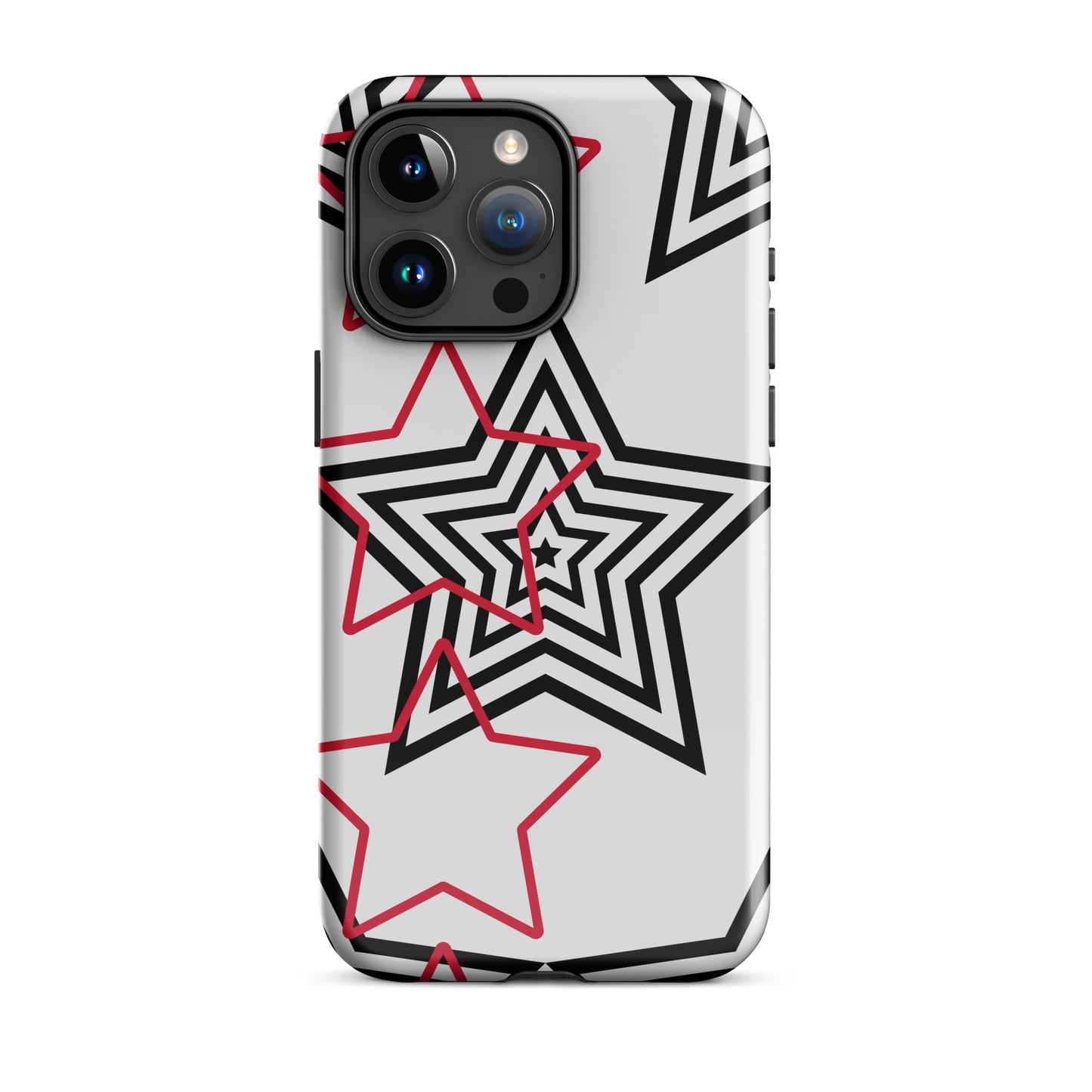 Black and Red stars tough iPhone case