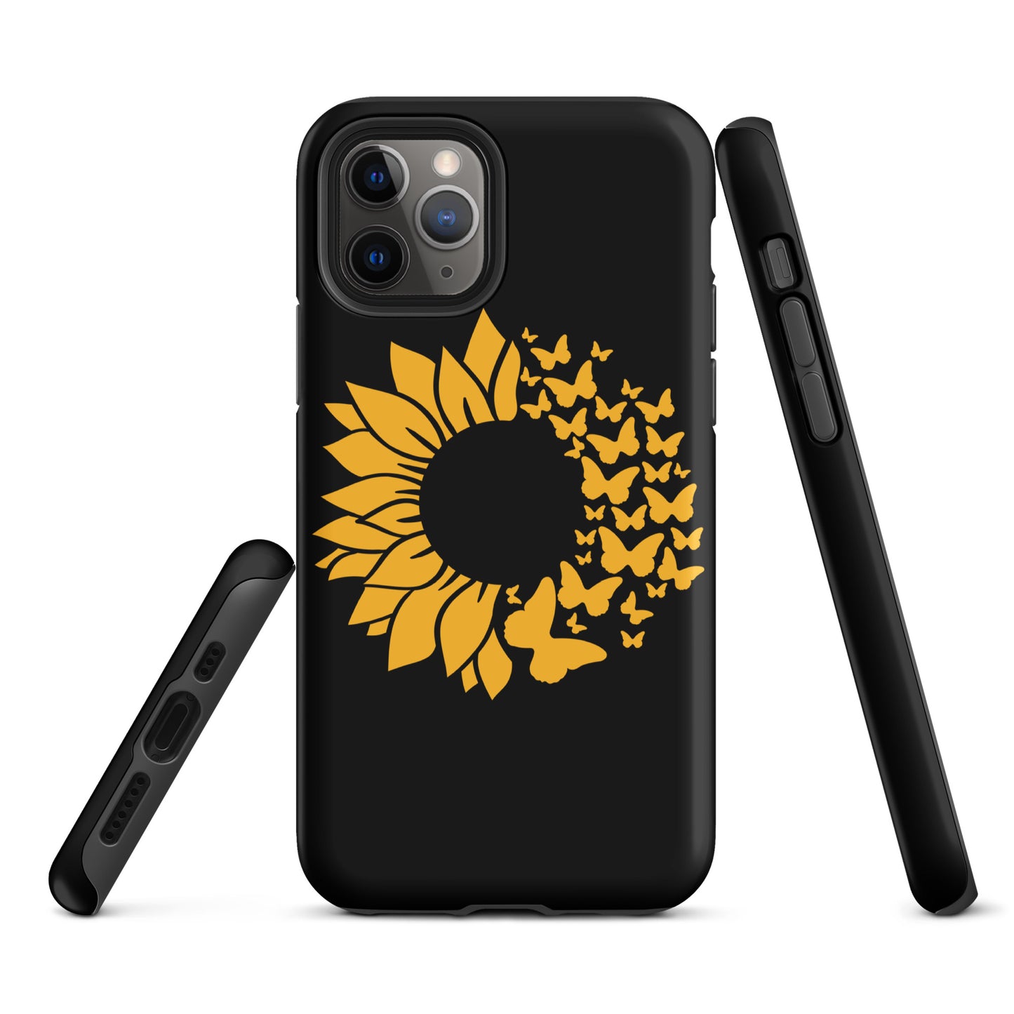 Black Sunflower Butterfly Tough Case for iPhone®