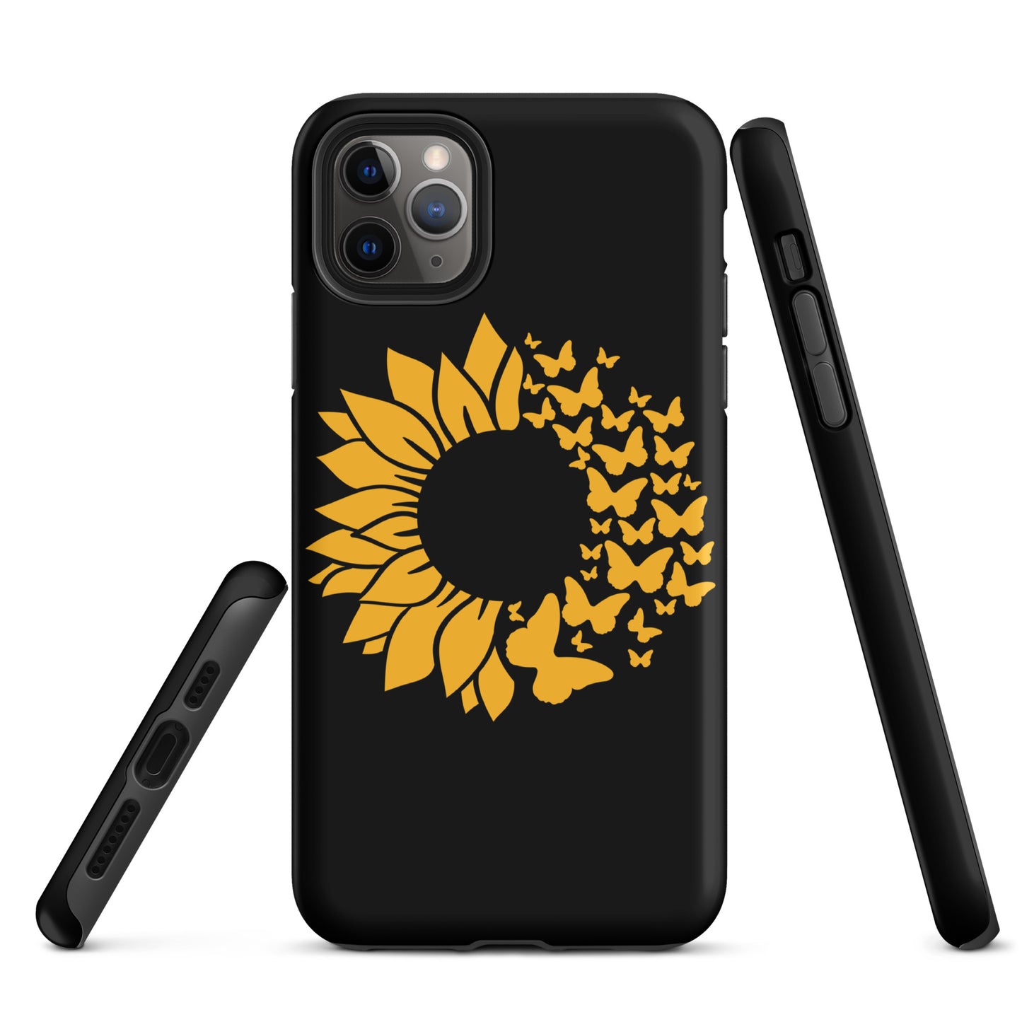 Black Sunflower Butterfly Tough Case for iPhone®