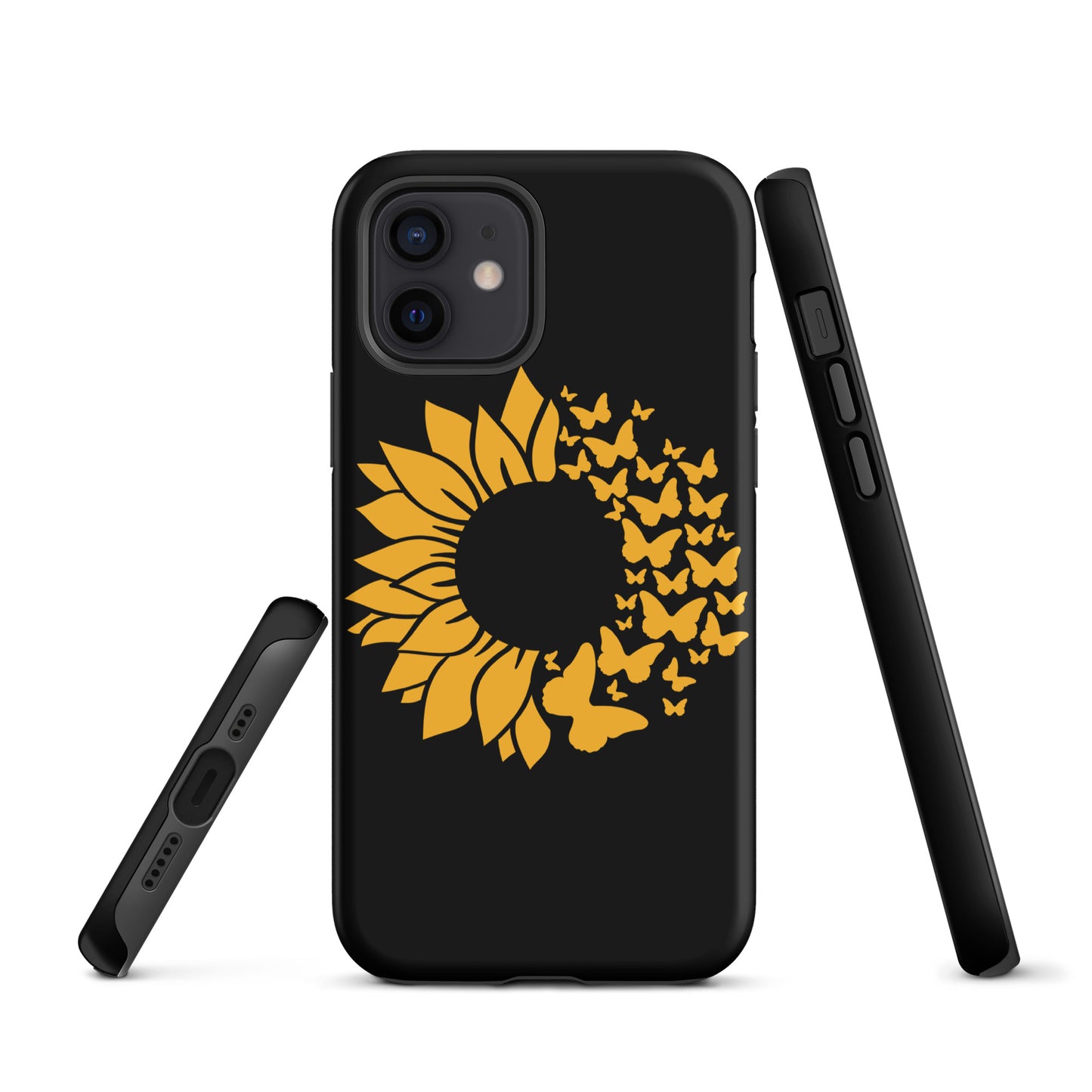 Black Sunflower Butterfly Tough Case for iPhone®