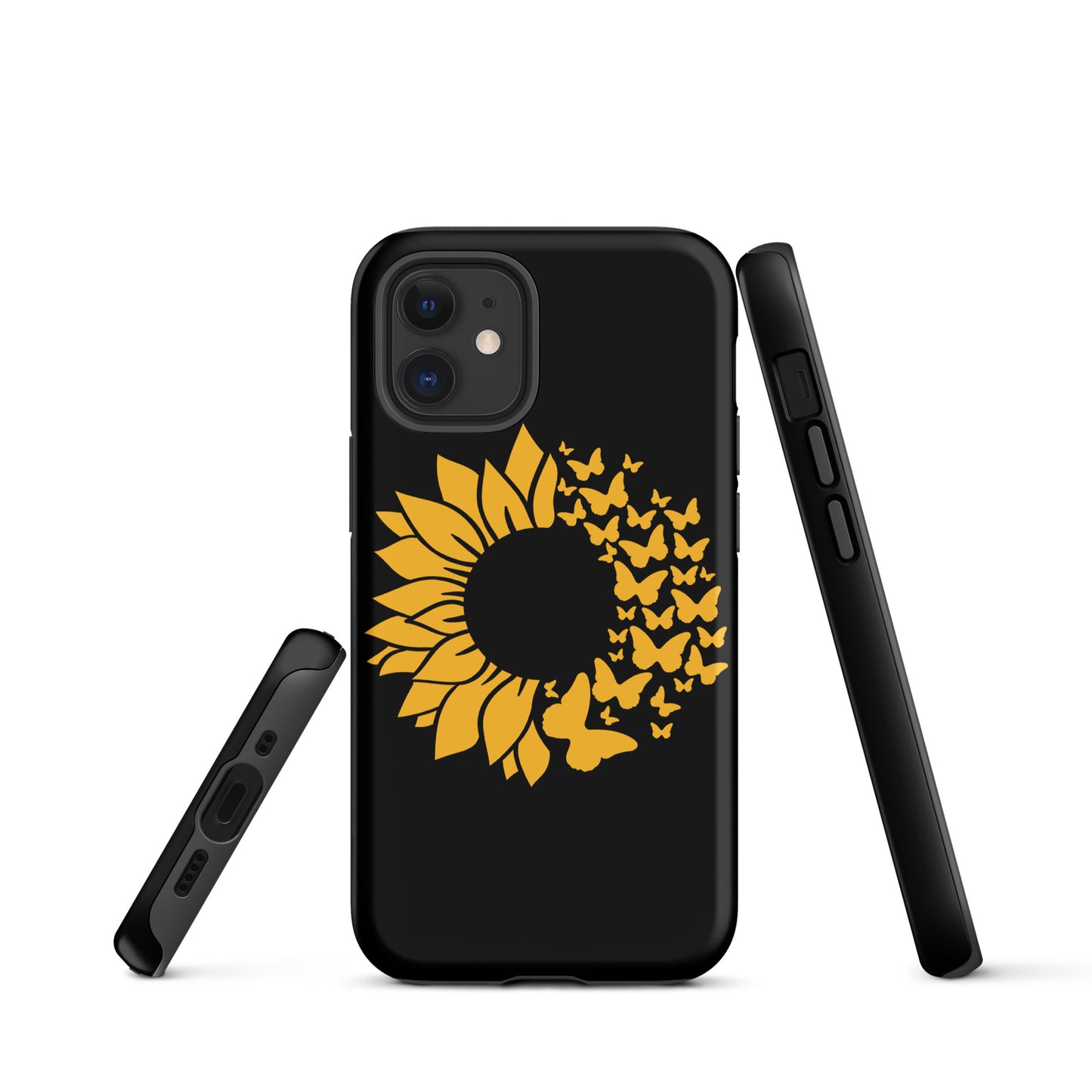 Black Sunflower Butterfly Tough Case for iPhone®