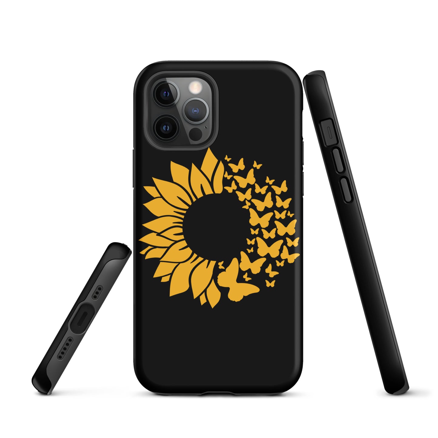 Black Sunflower Butterfly Tough Case for iPhone®