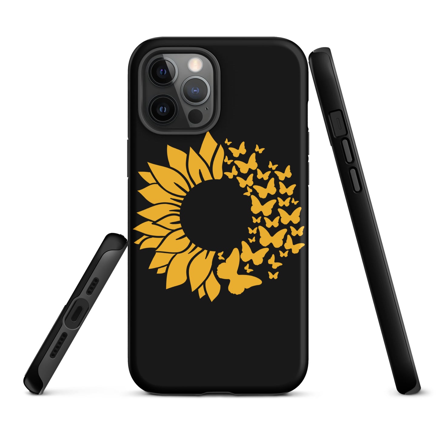 Black Sunflower Butterfly Tough Case for iPhone®