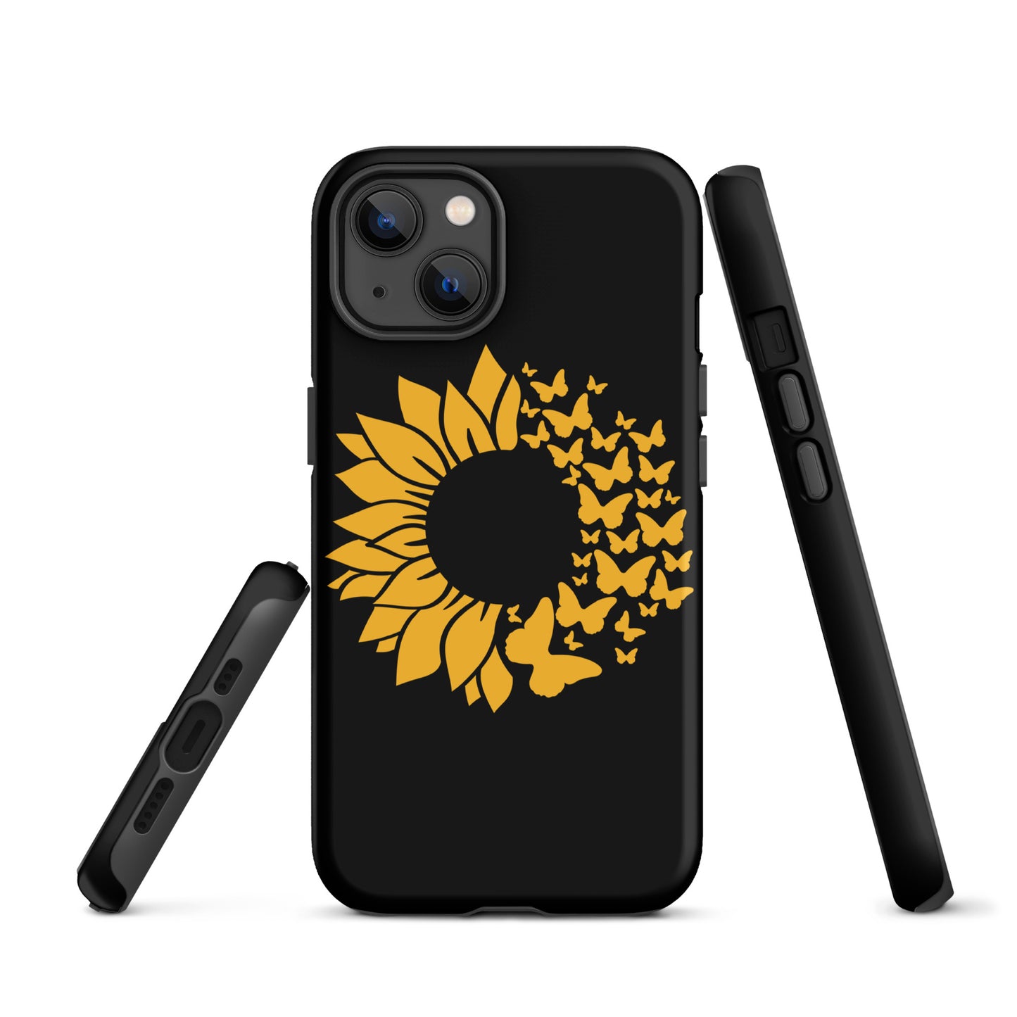 Black Sunflower Butterfly Tough Case for iPhone®