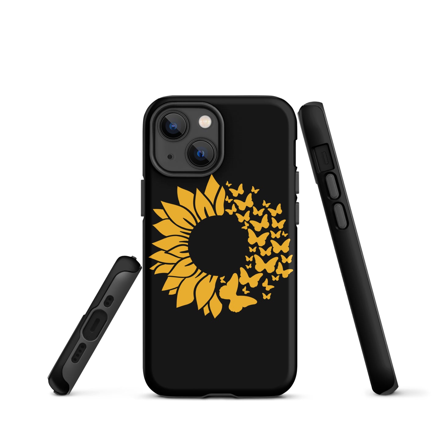 Black Sunflower Butterfly Tough Case for iPhone®