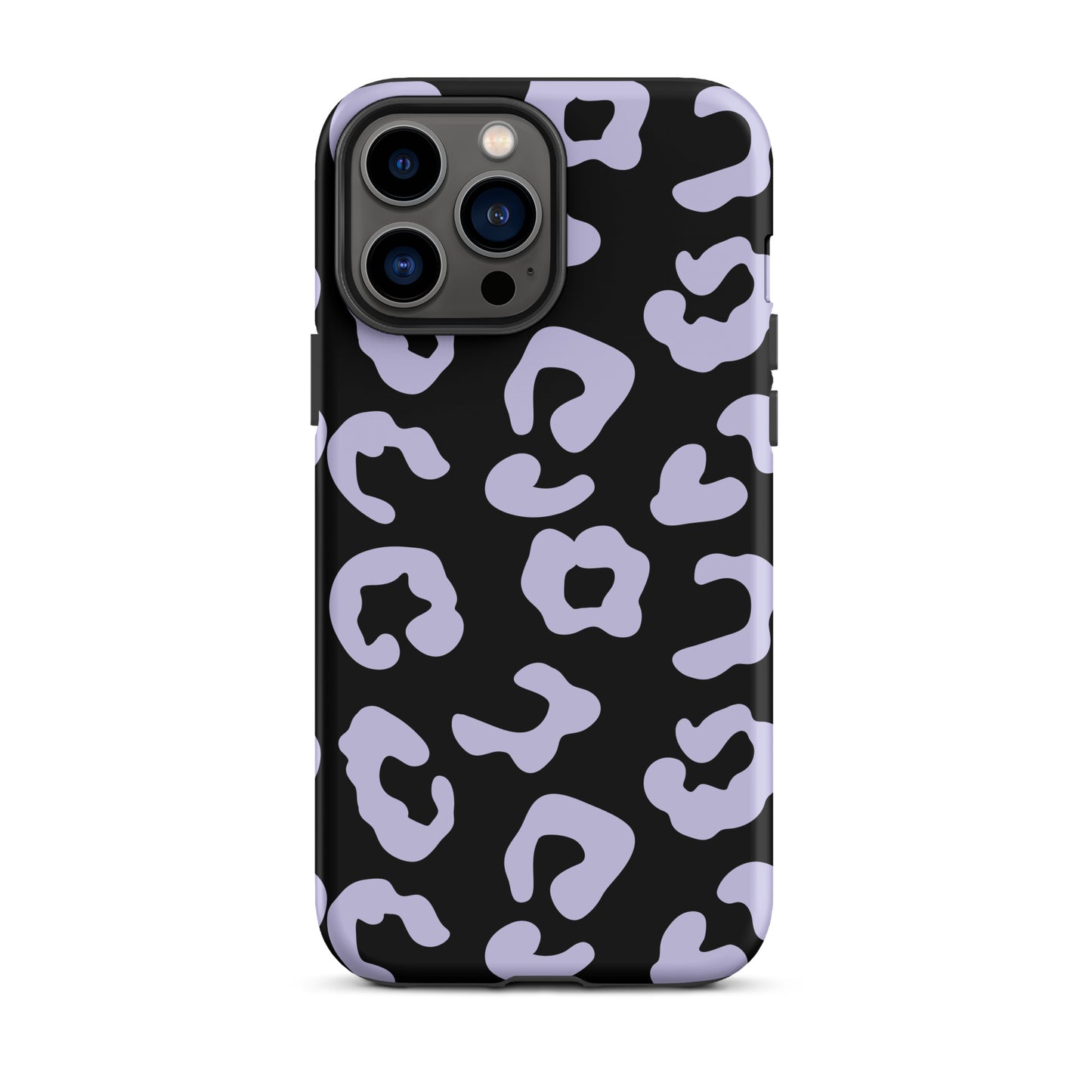 Black and Amethyst Leopard phone case