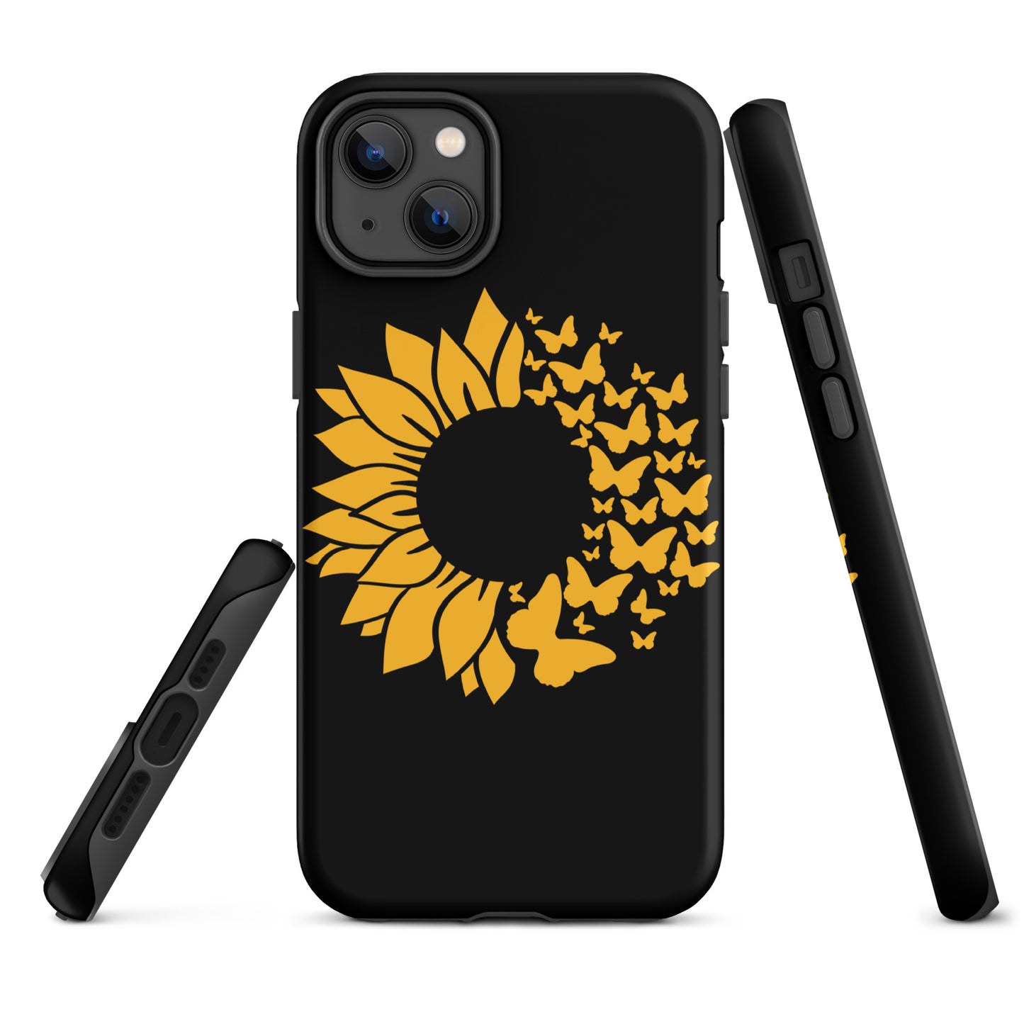 Black Sunflower Butterfly Tough Case for iPhone®