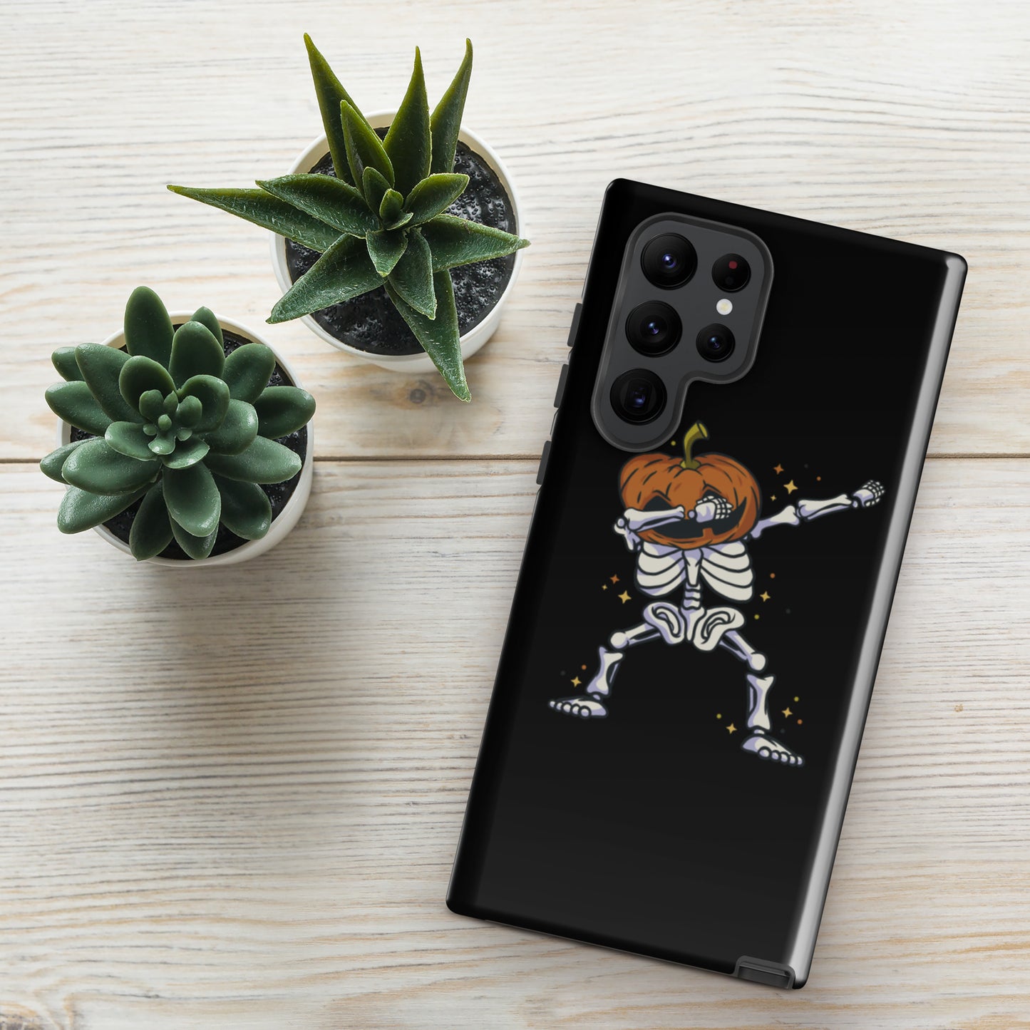 Pumpkin skeleton dab tough case for Samsung