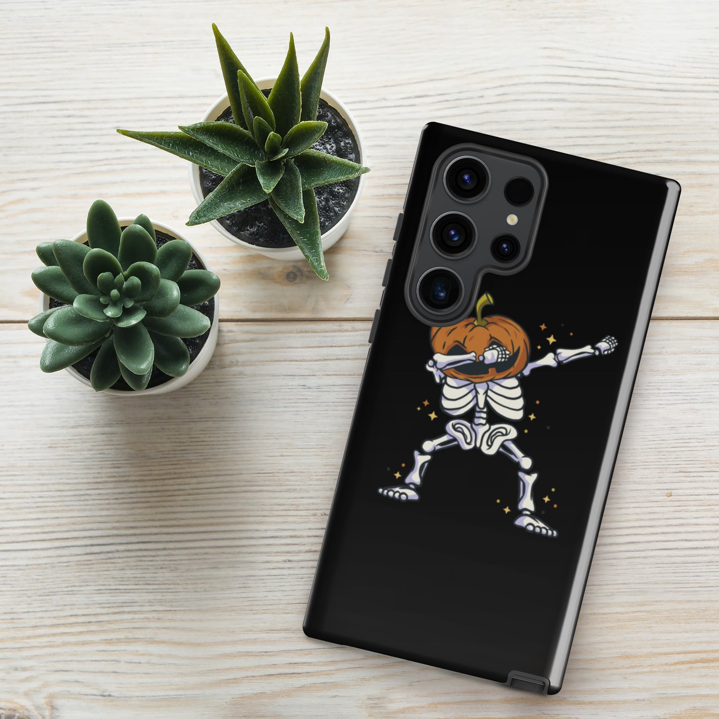 Pumpkin skeleton dab tough case for Samsung