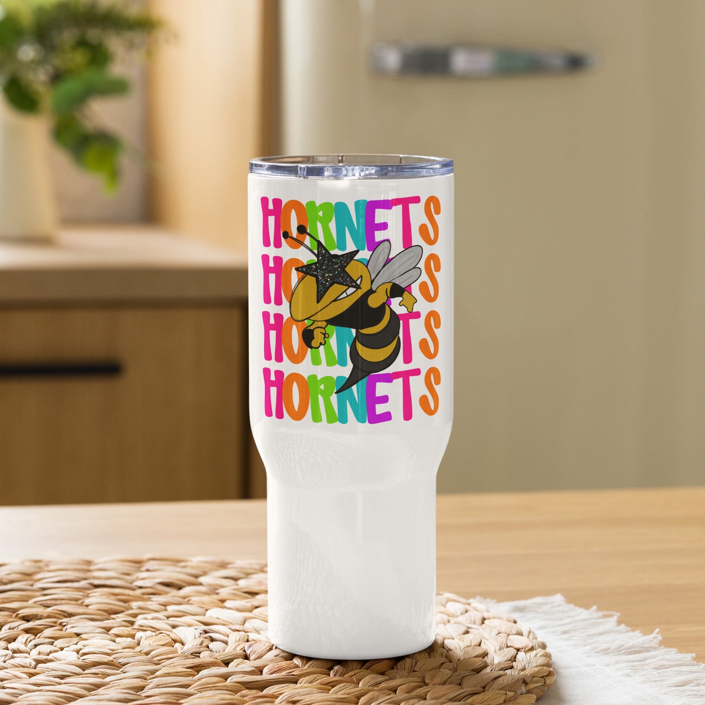 Neon Hornets Travel mug with a handle