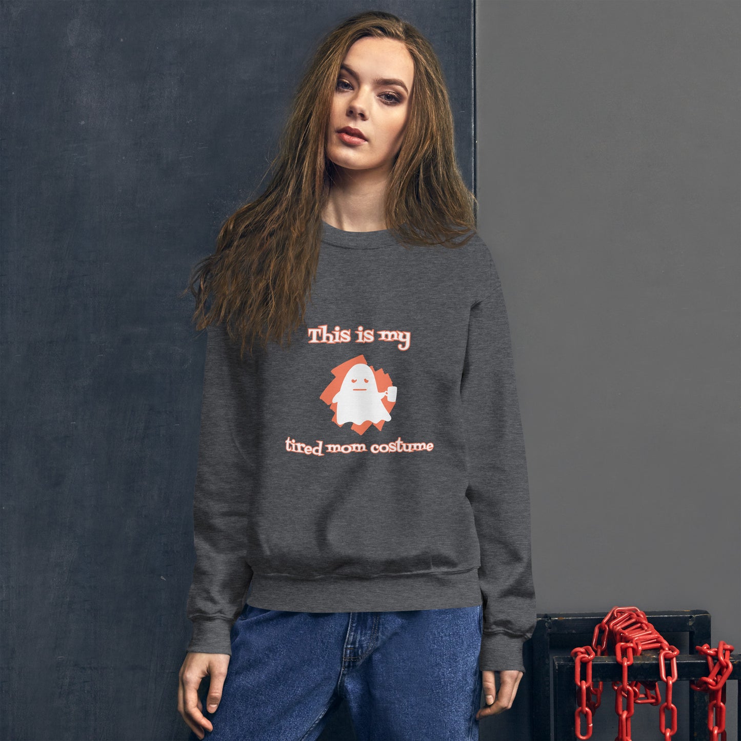 Tired mom Halloween Sweatshirt