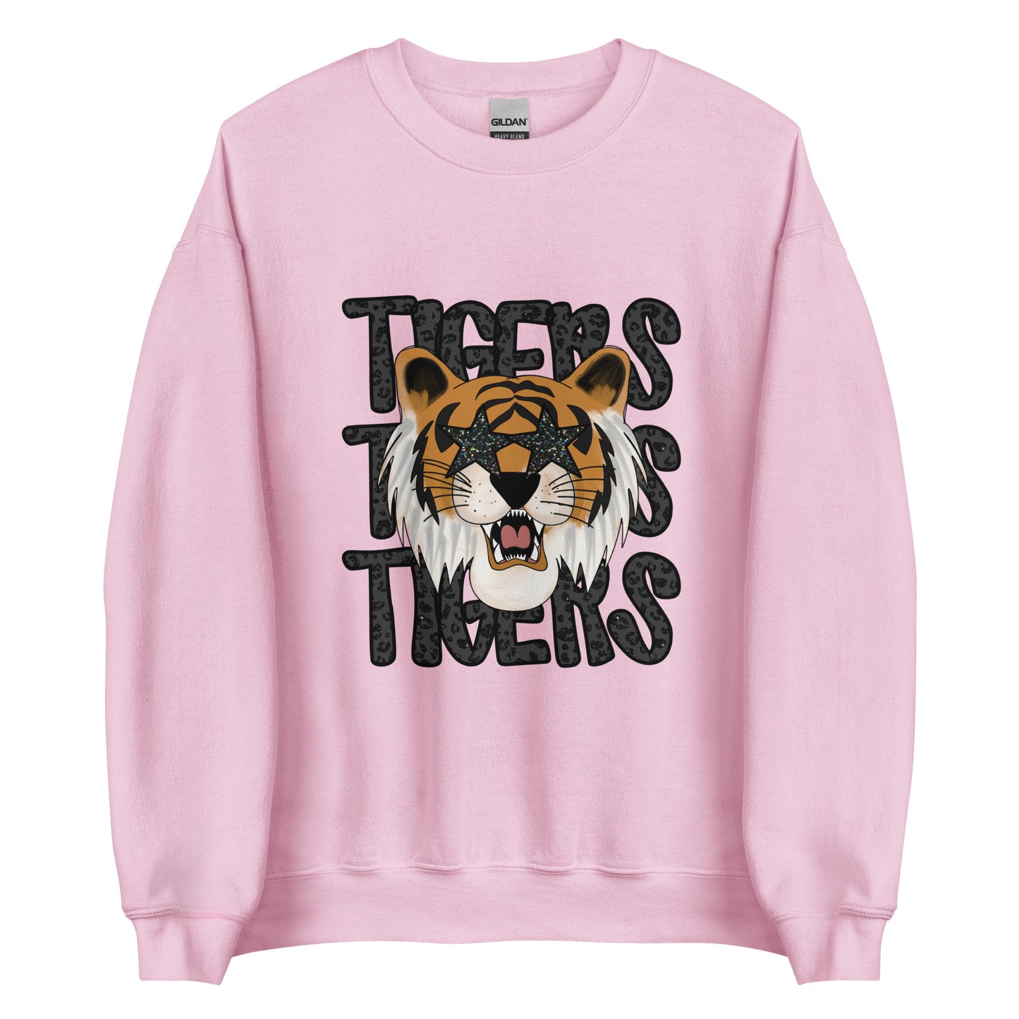 Tiger Face Faux Glitter Unisex Sweatshirt